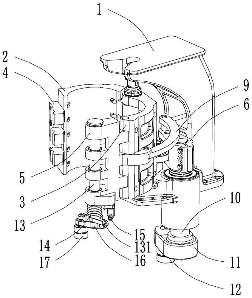 Mold locking mechanism of bottle blowing machine