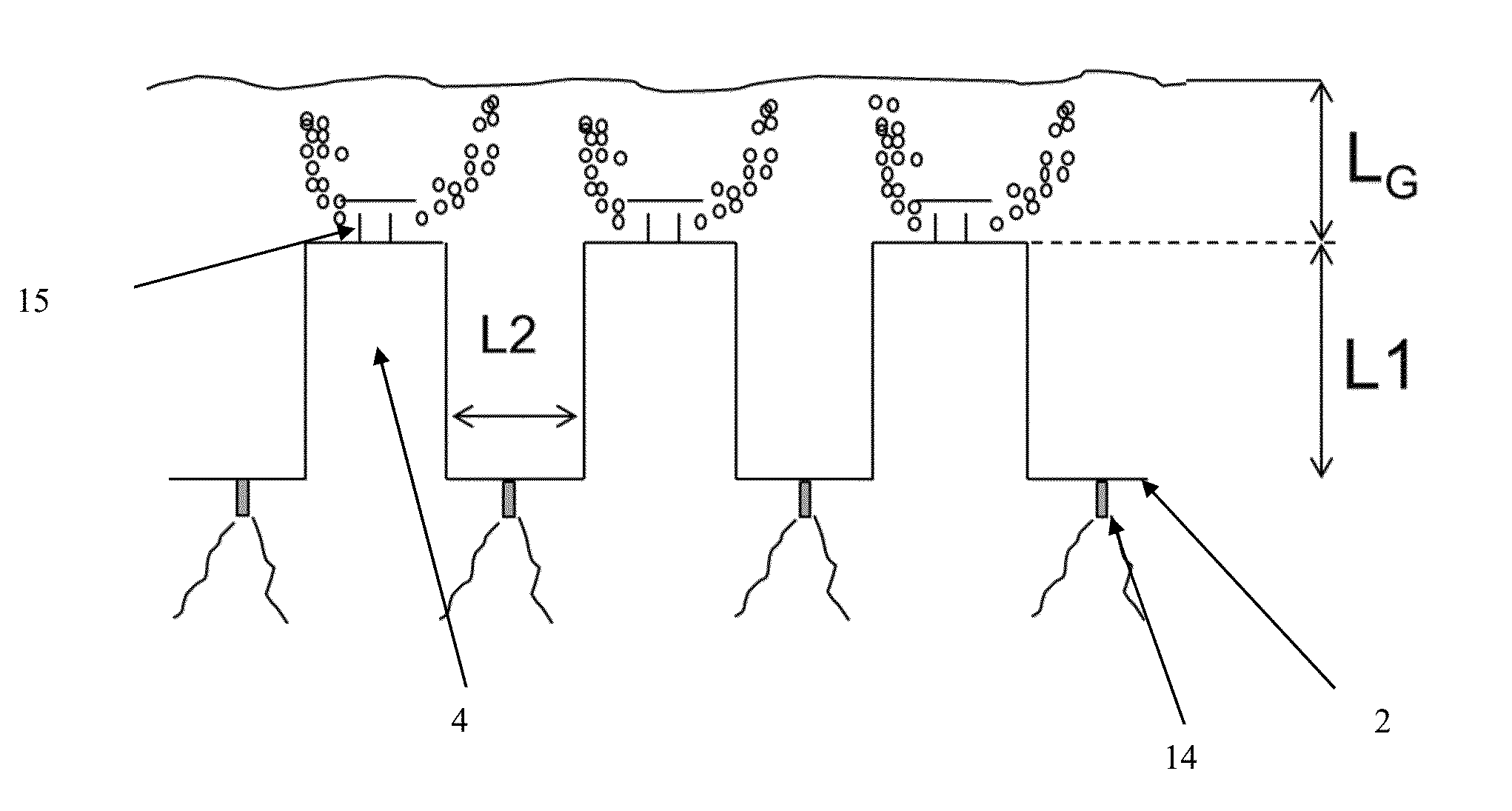 Distributor tray for heat and/or material exchange columncomprising bubbling means