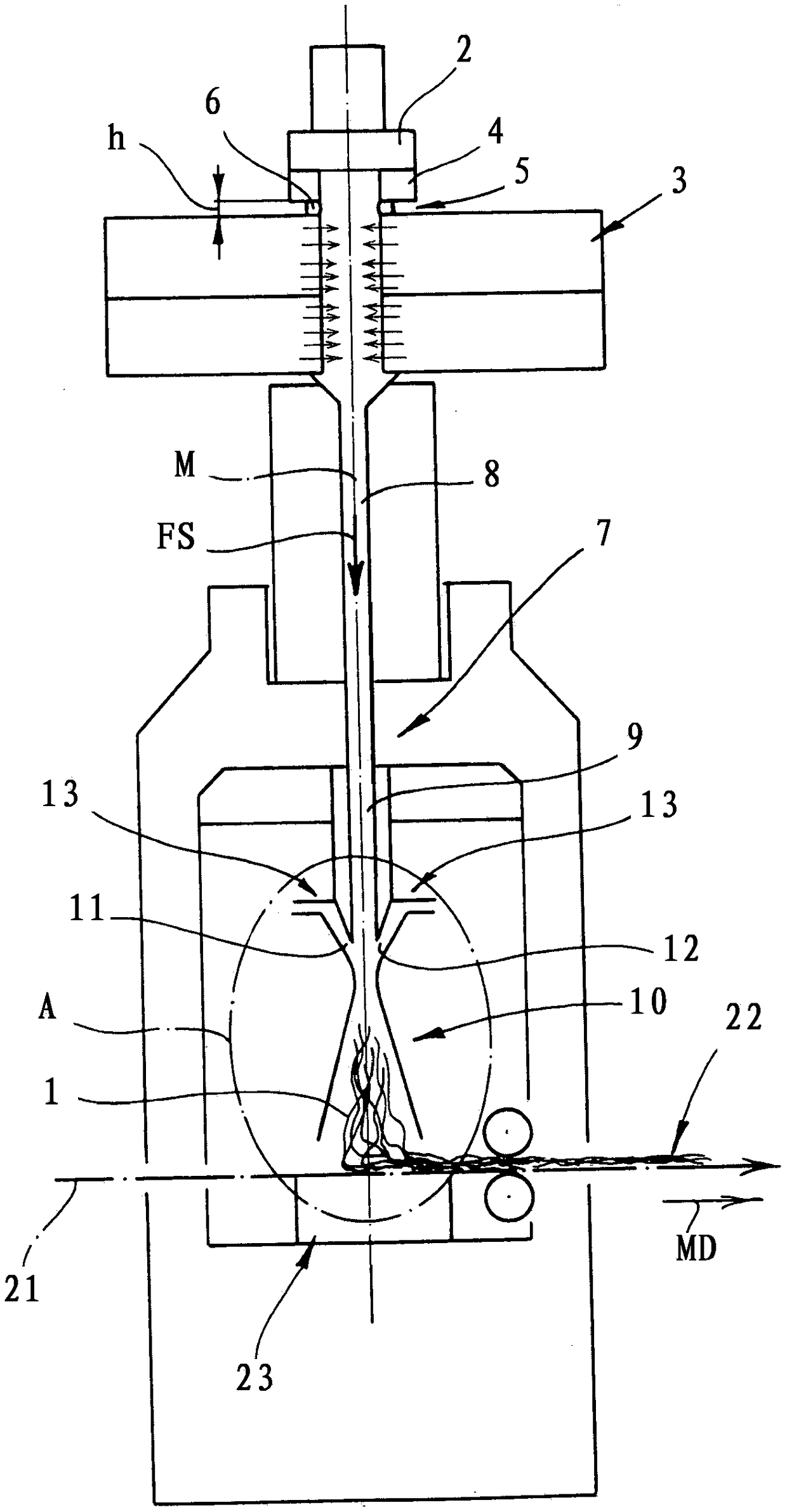 Device for producing spunbonds from endless filaments