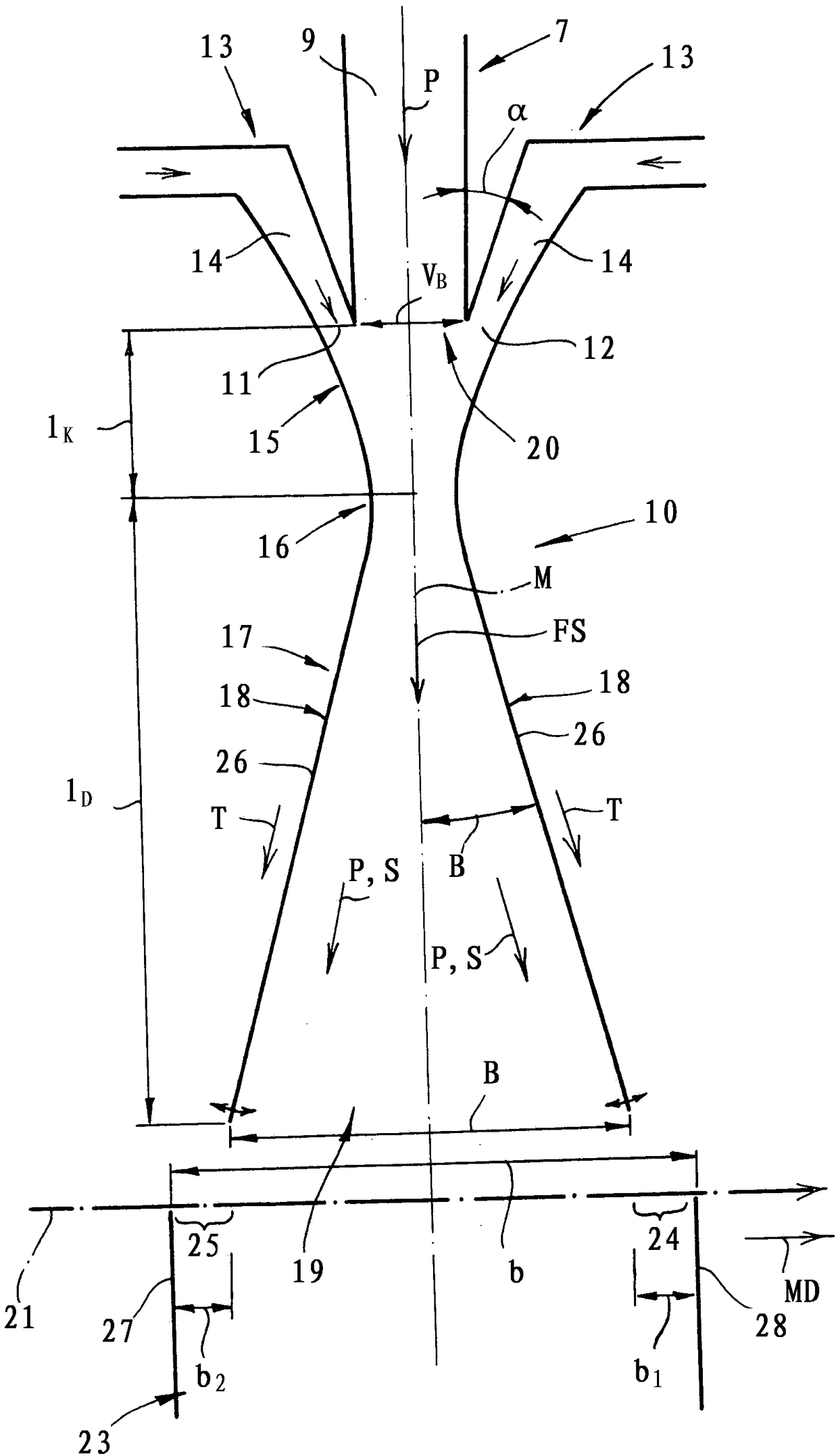 Device for producing spunbonds from endless filaments