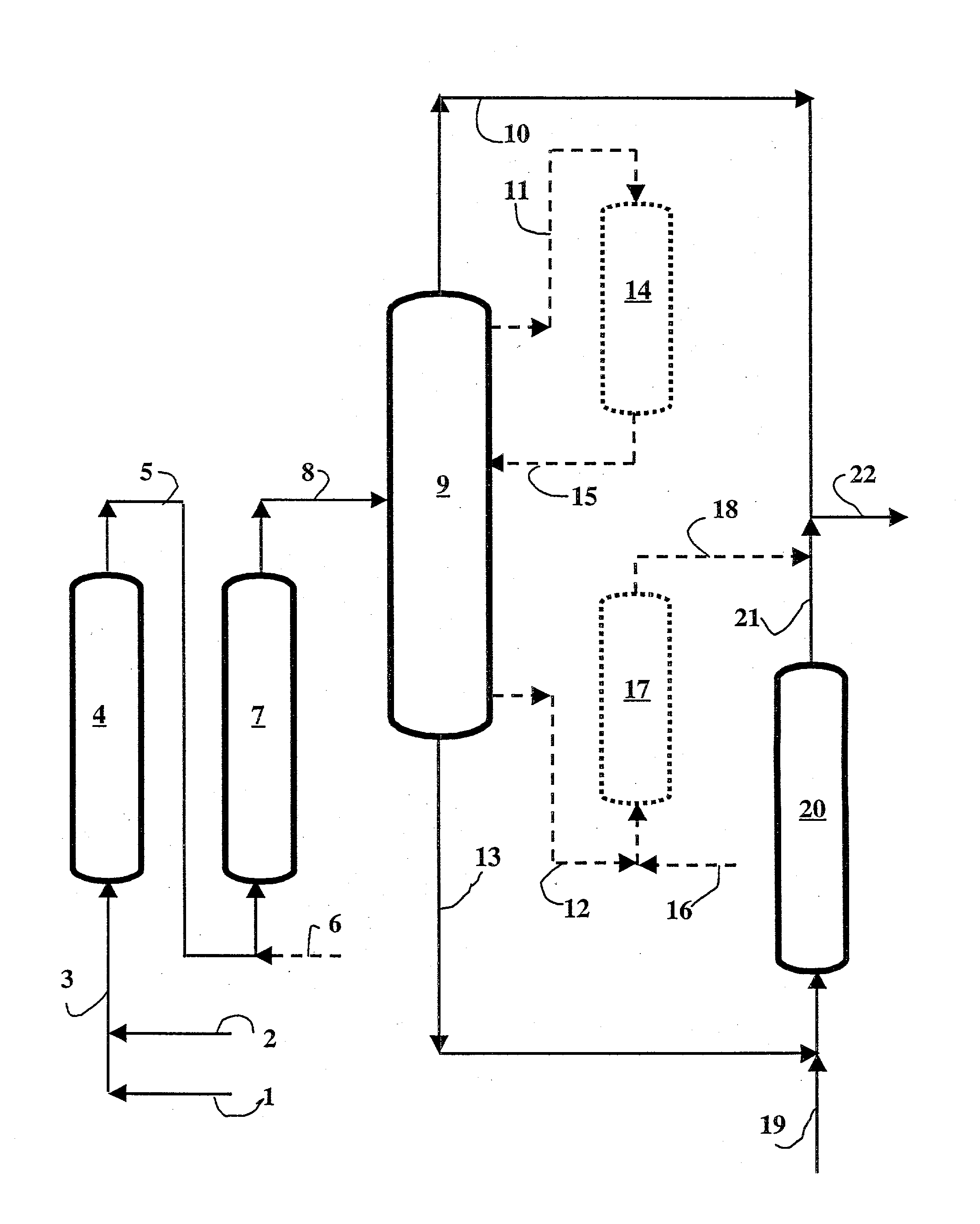 Process for the production of gasoline with a low sulfur content comprising a hydrogenation, a fractionation, a stage for transformation of sulfur-containing compounds and a desulfurization