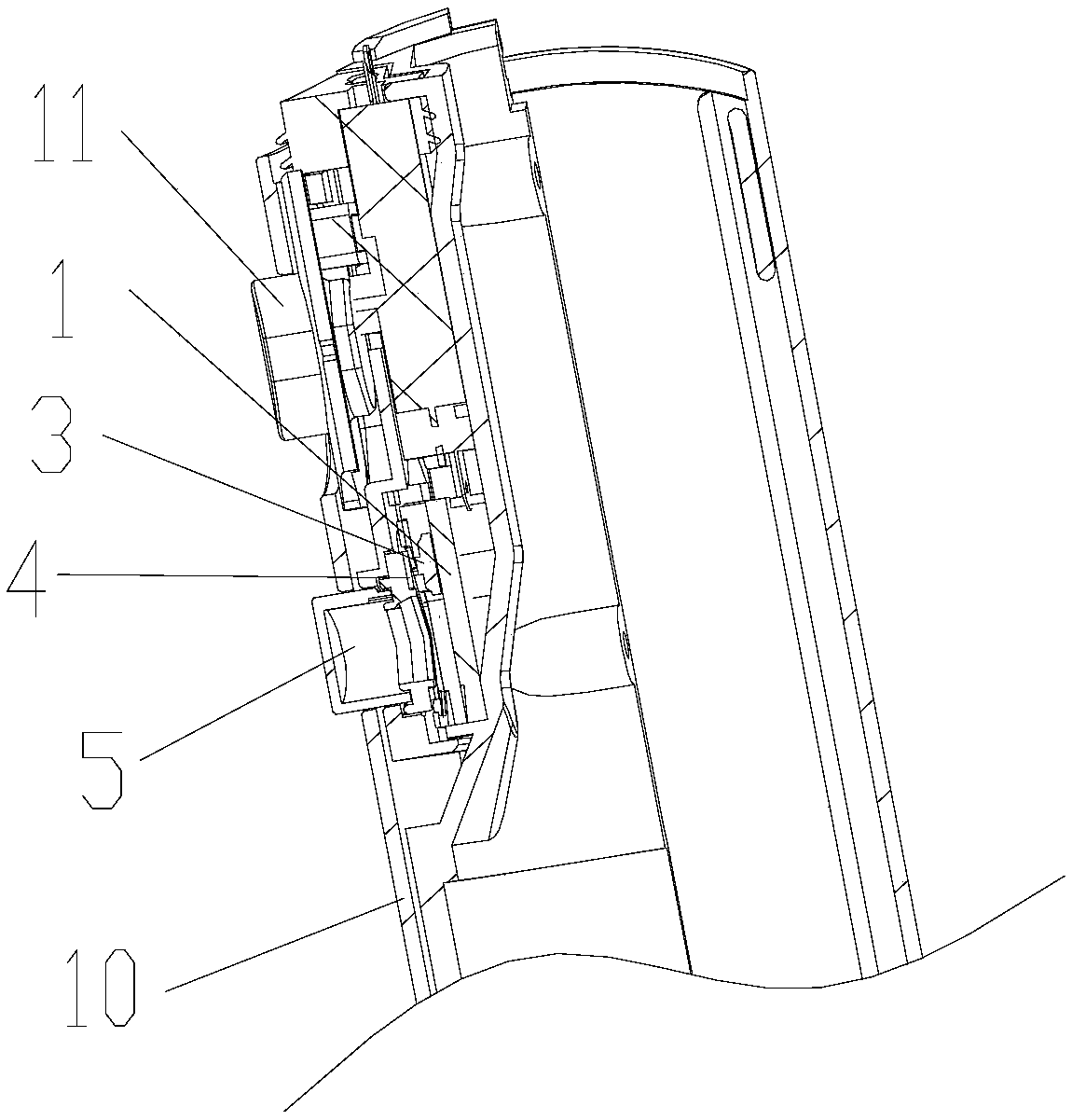 Switch device of hair dryer and hair dryer