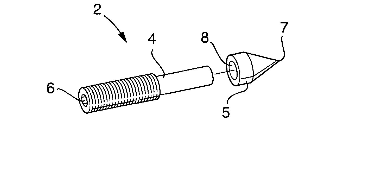 Adapter, a fixation pin and a method for fixation of a supporting structure to a body part