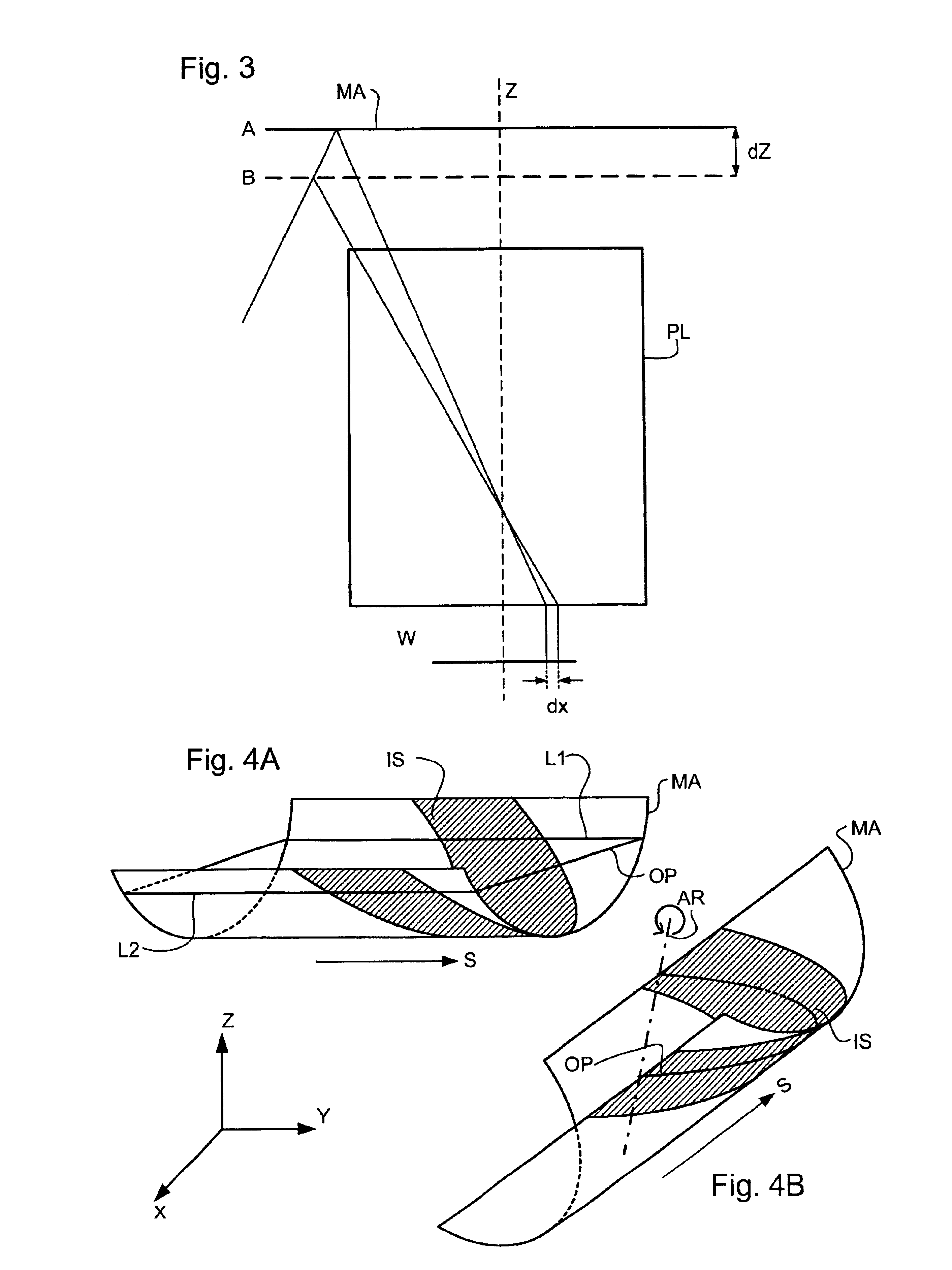 Device manufacturing method, device manufactured thereby and a mask for use in the method