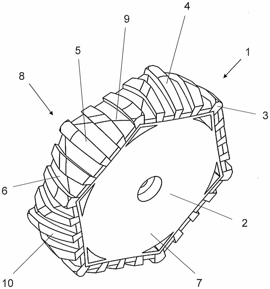 Wheel and wheel-guided household appliance