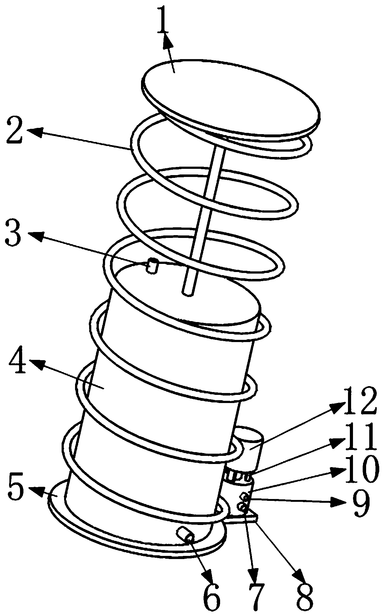 Automobile damping and energy storage mechanism adapted for big impact force