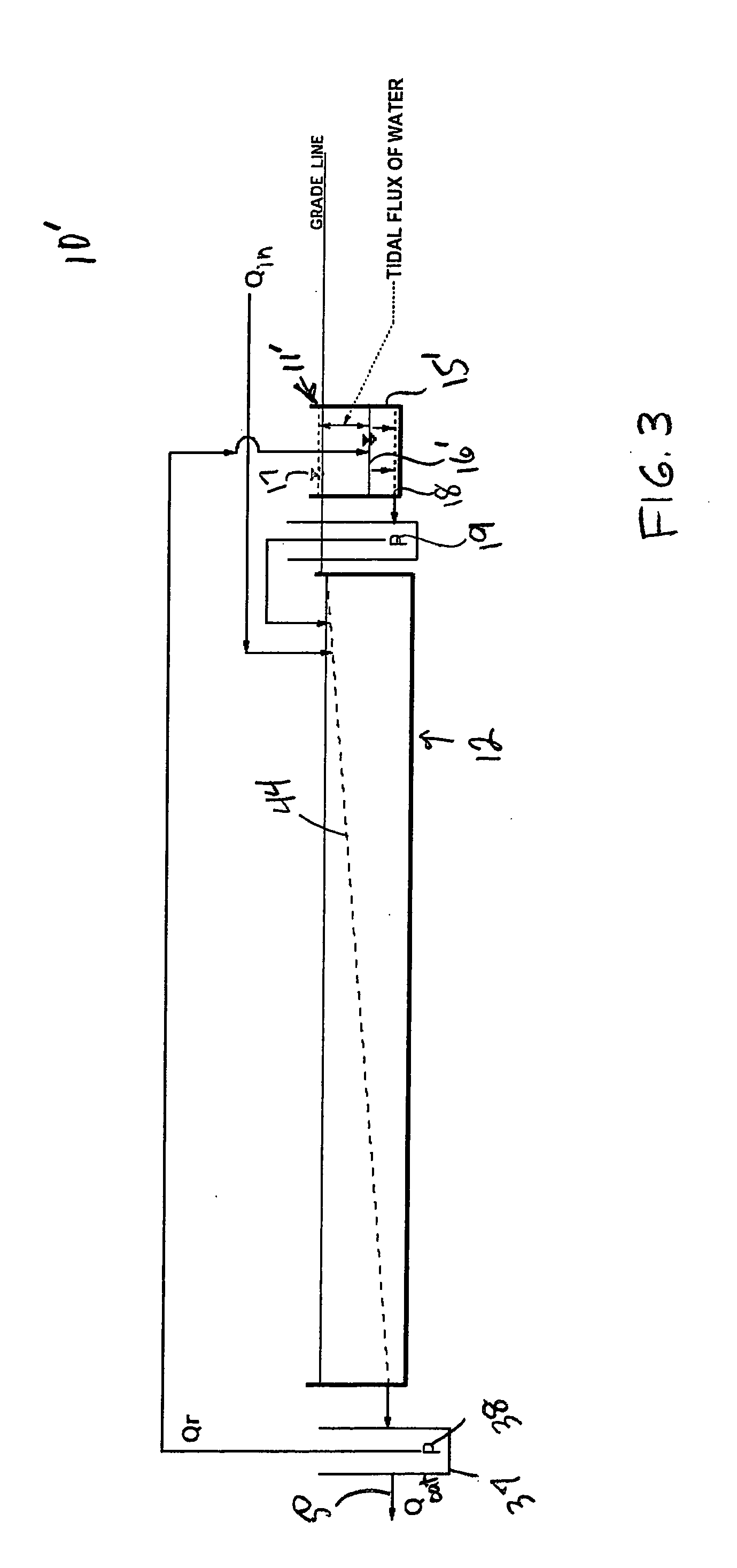 Tidal vertical flow wastewater treatment system and method