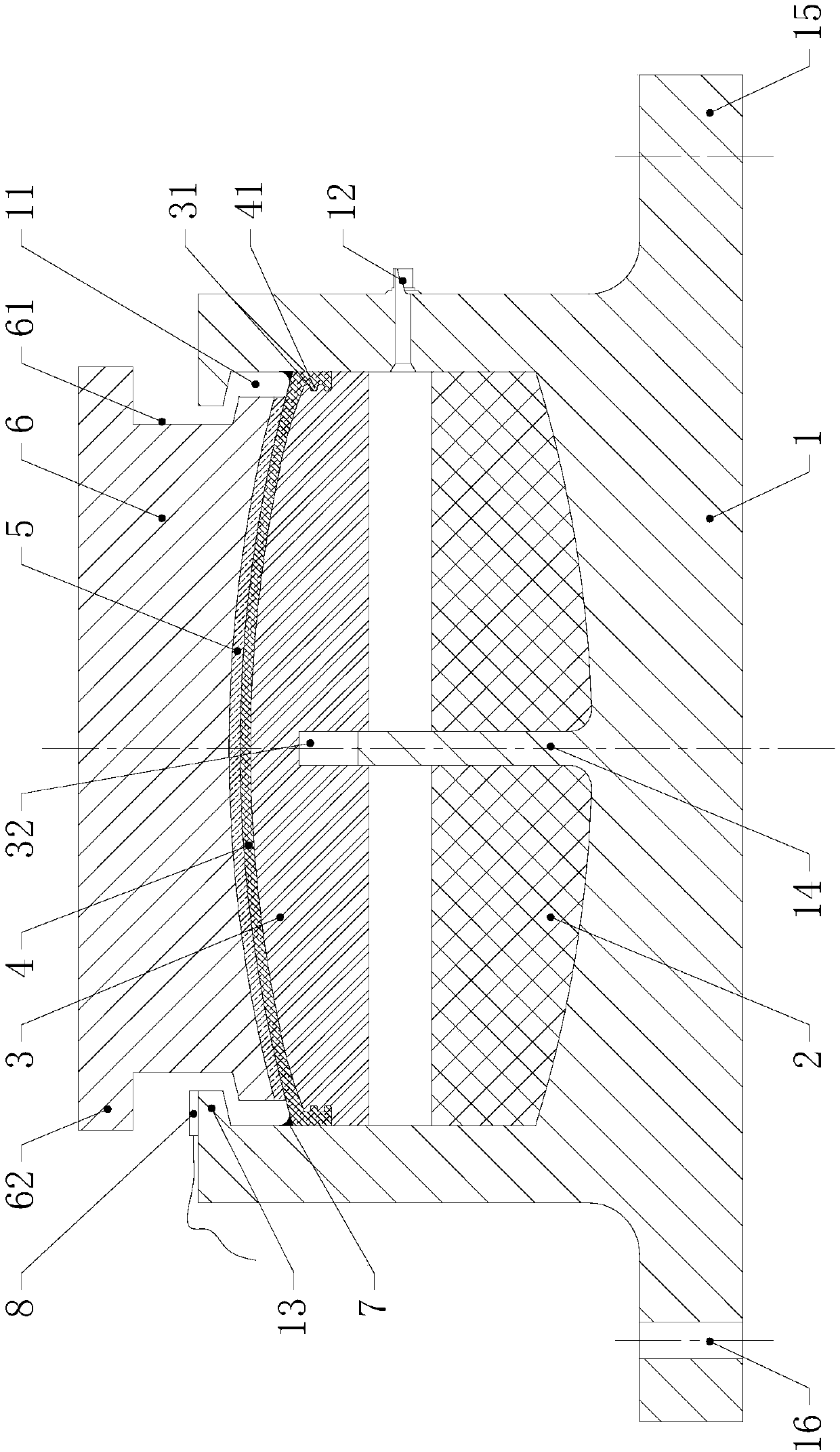 Basin type rubber support