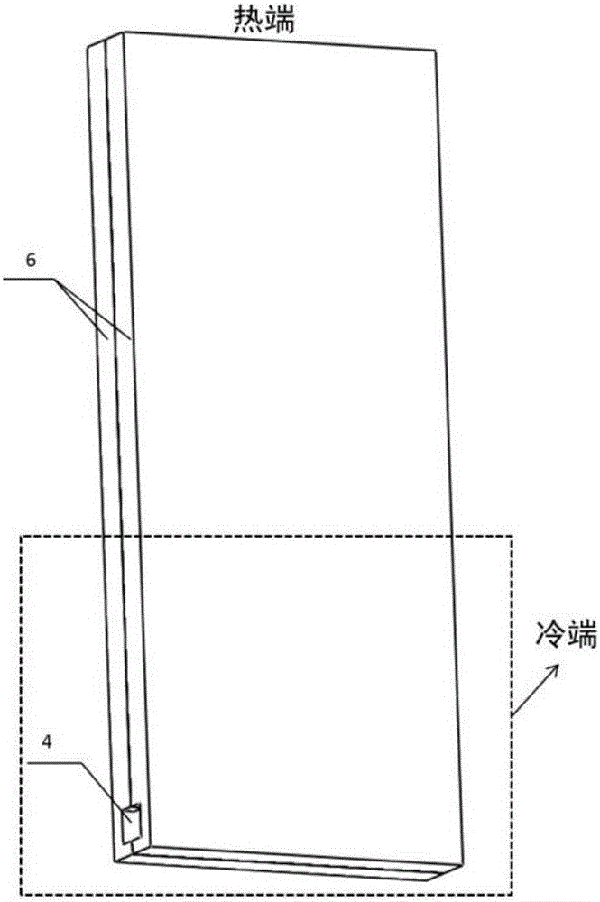 Tungsten rhenium thin-film temperature sensor cold-end compensating structure based on micro channel