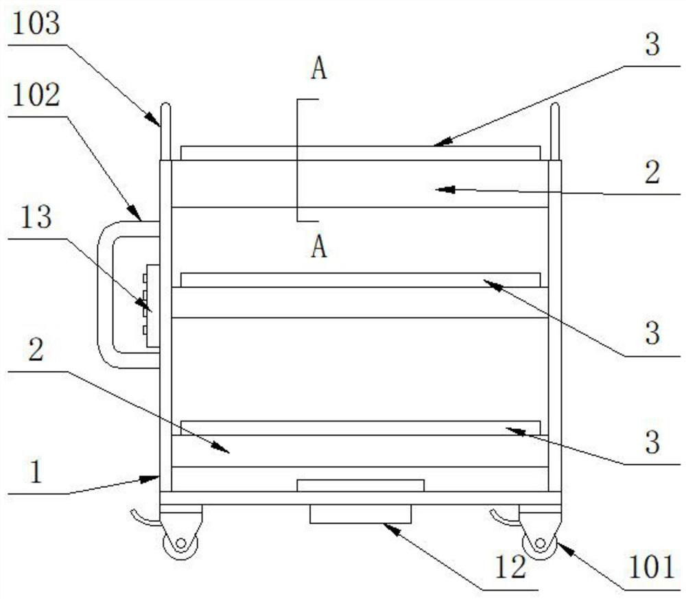 A kind of transit rack for logistics warehousing and its working method