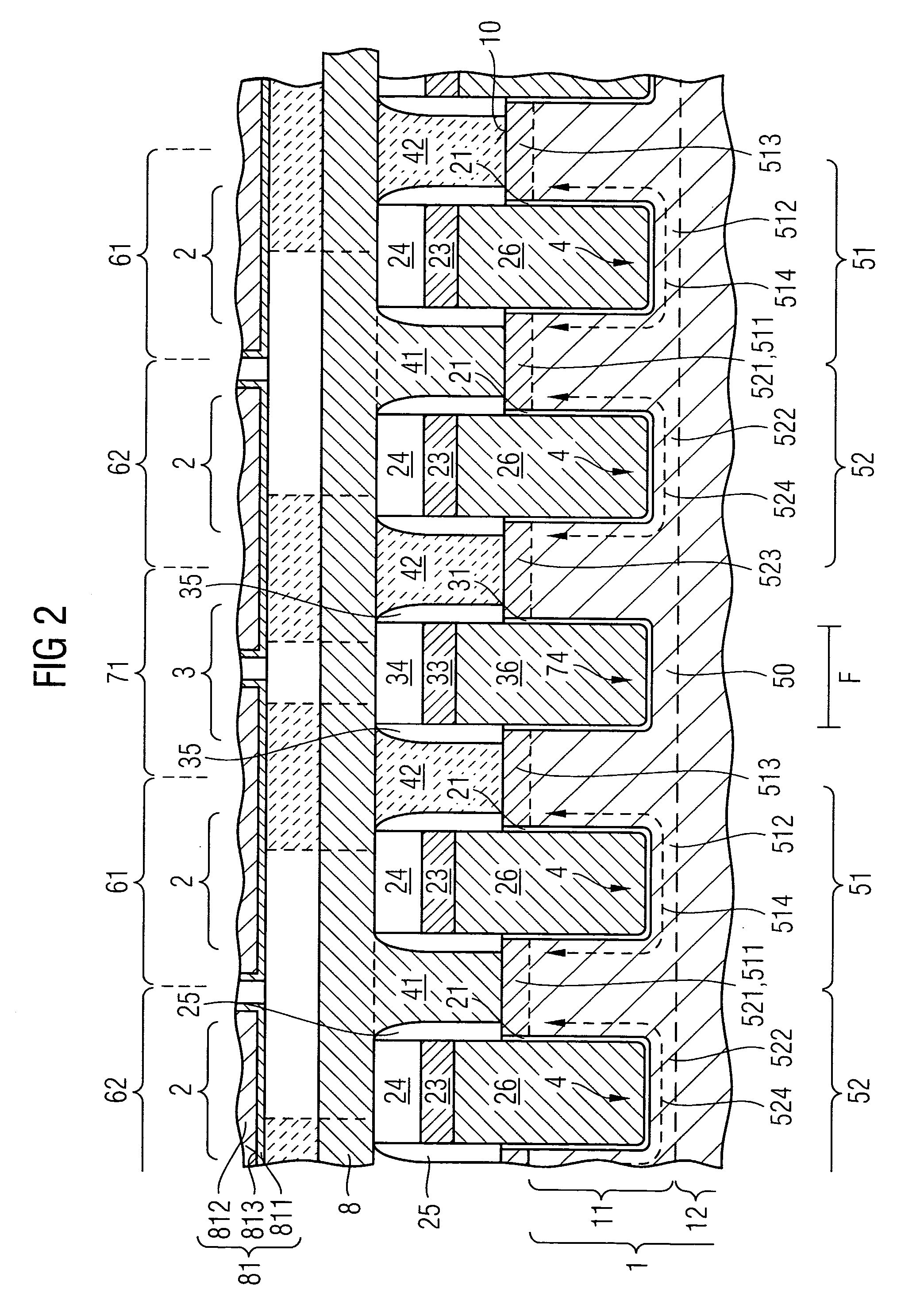 6F2 access transistor arrangement and semiconductor memory device