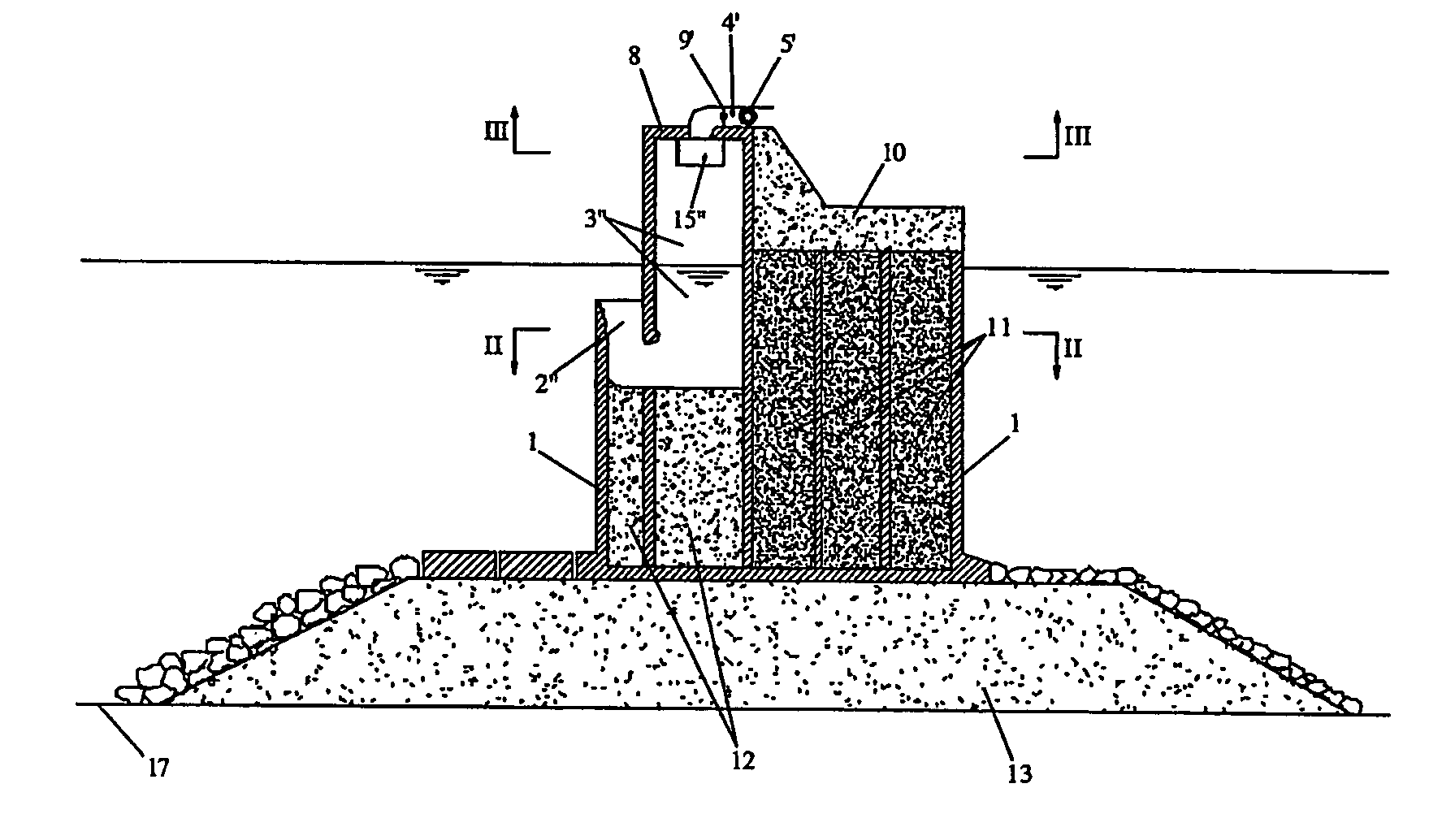 Oscillating water column wave energy converter incorporated into caisson breakwater