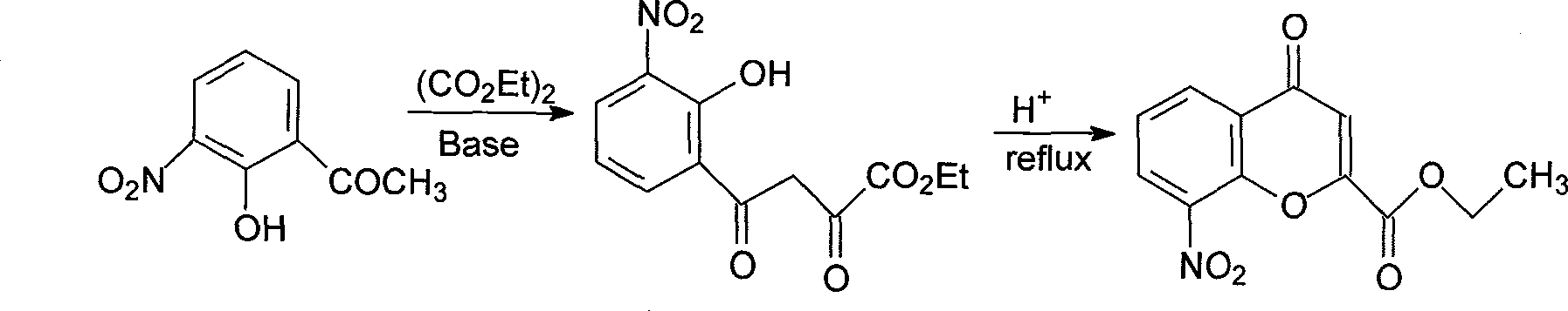 Method for synthesizing drug pranlukast from tetrahydrofuran path