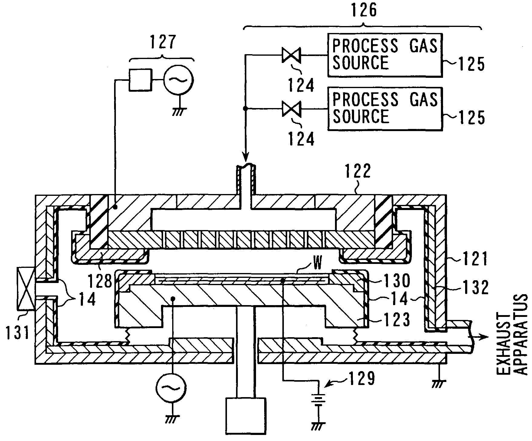Processing apparatus with a chamber having therein a high-corrosion-resistant sprayed film