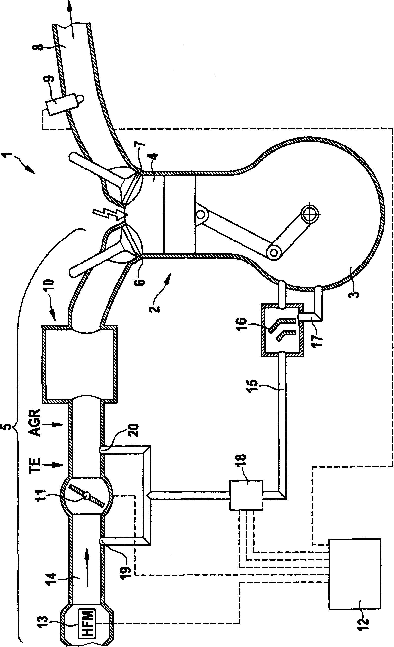 Method and device for diagnosing the ventilation in crankcase of internal combustion engine