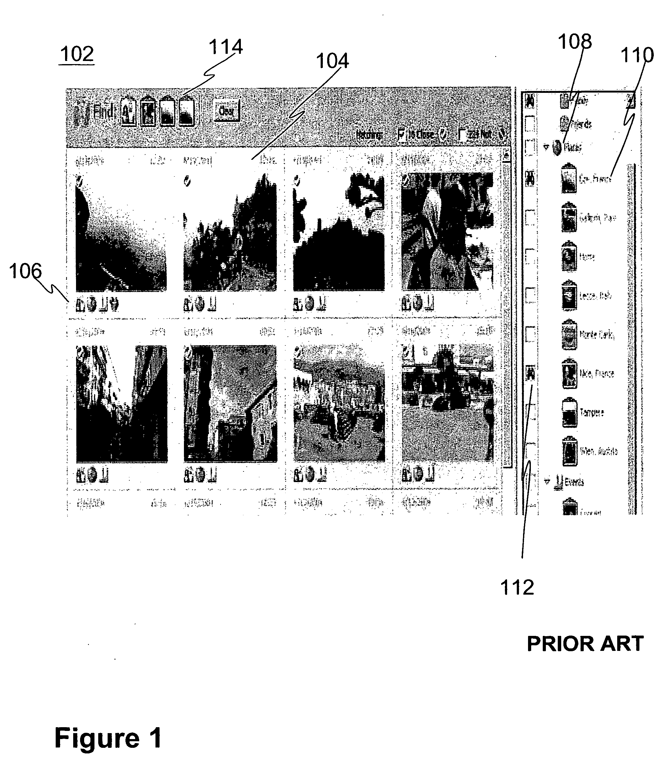 Method and a device for visual management of metadata