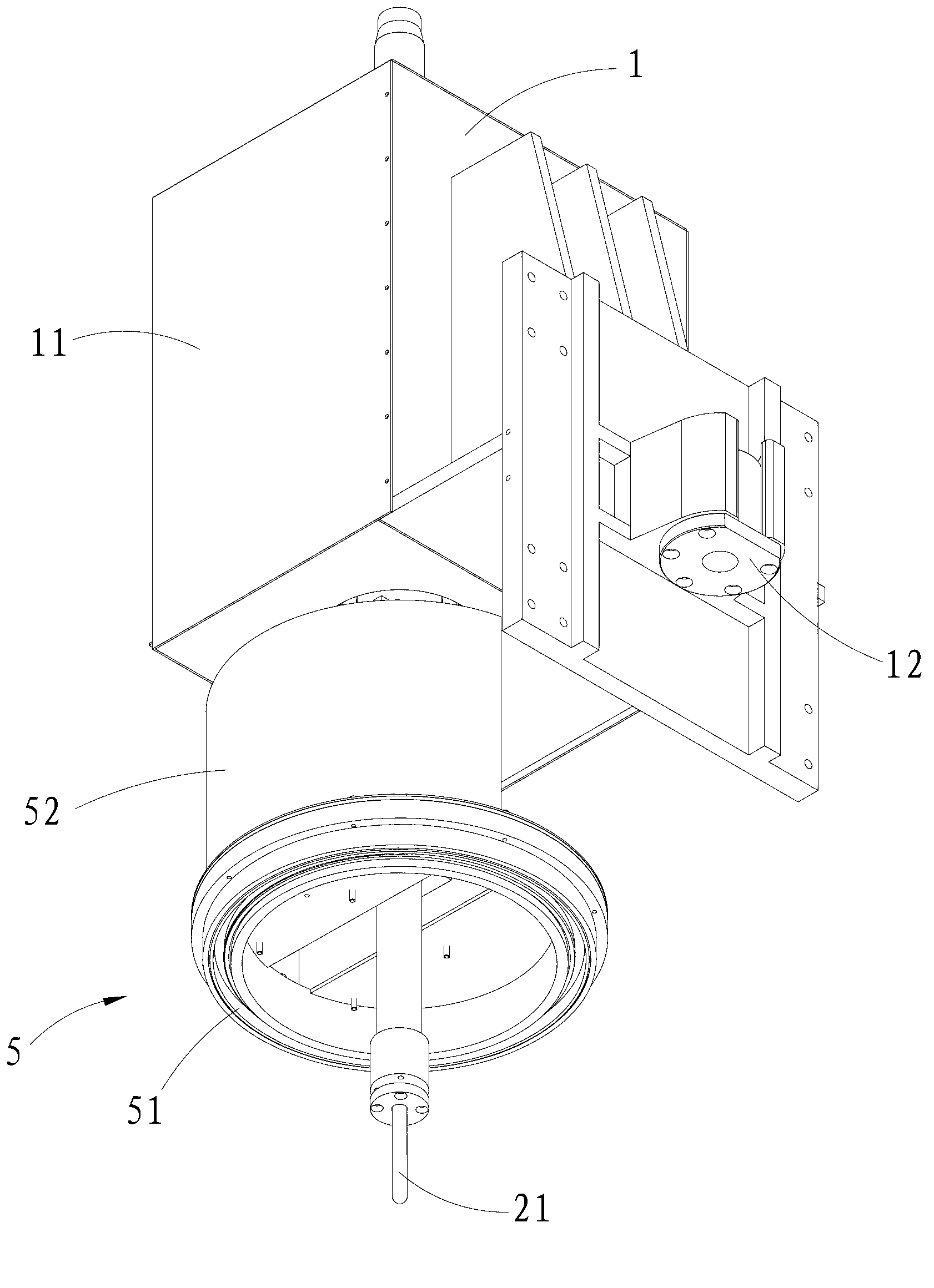 High-pressure water jet tilting and rotating device
