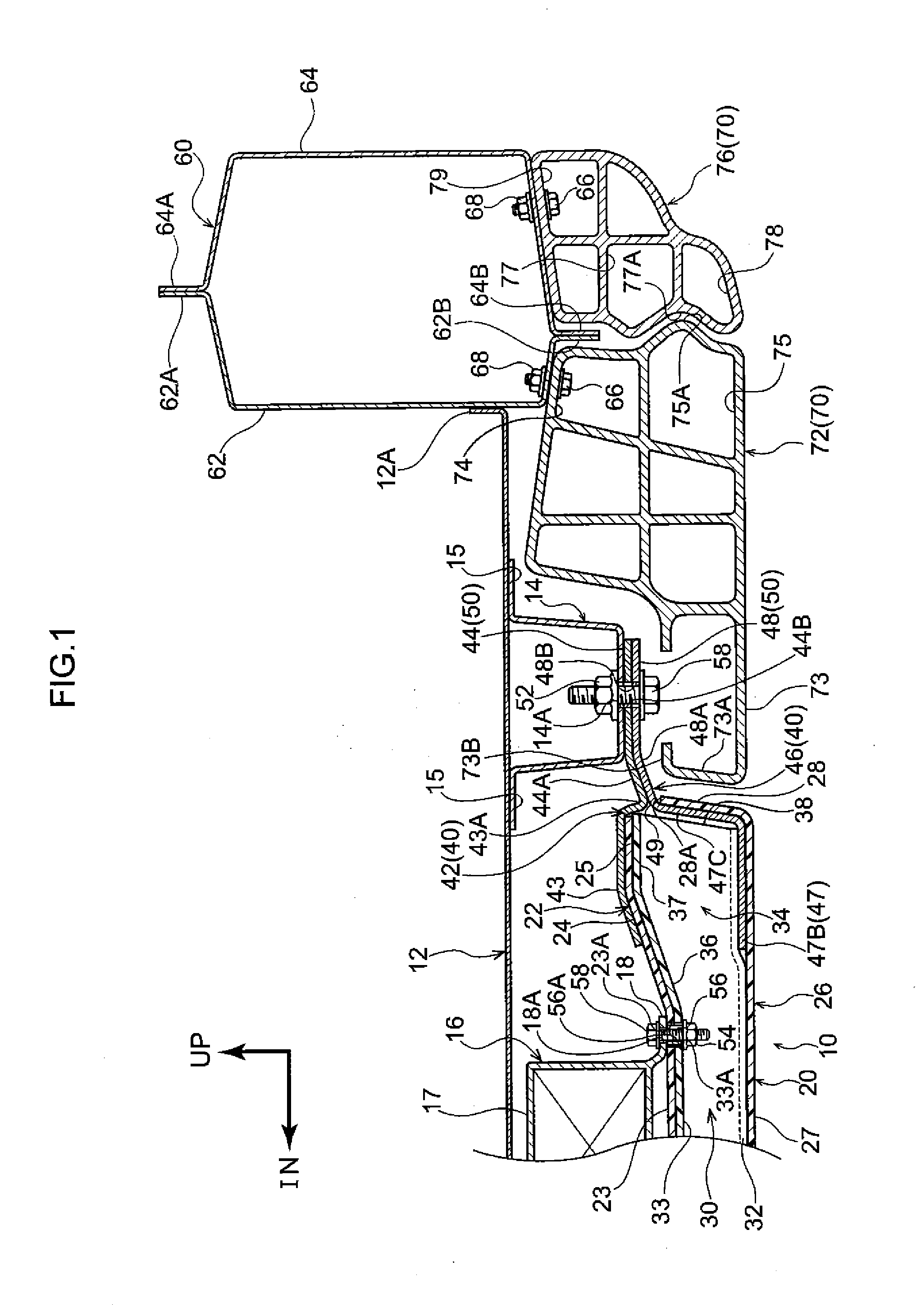 Vehicle battery mounting structure