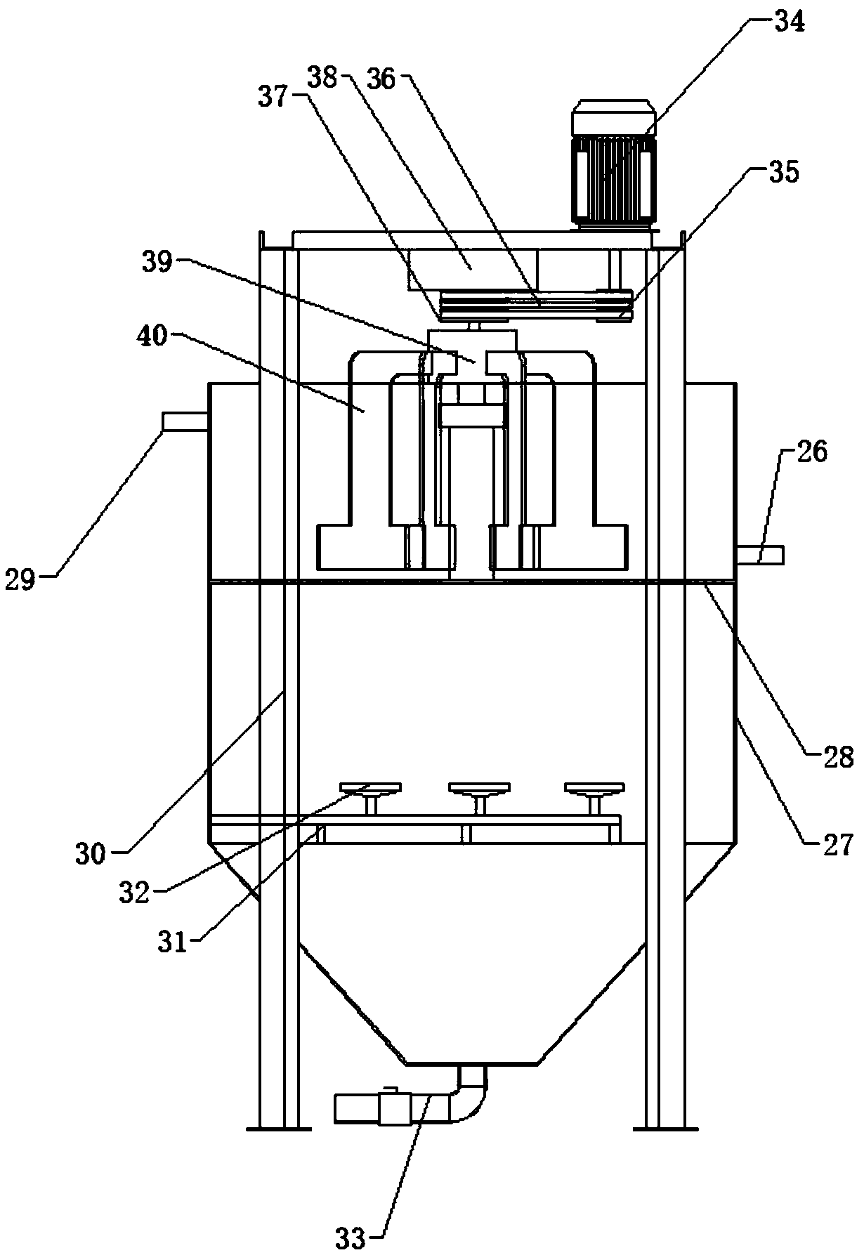 Device for facilitating automatic regeneration of iron-carbon micro-electrolysis material