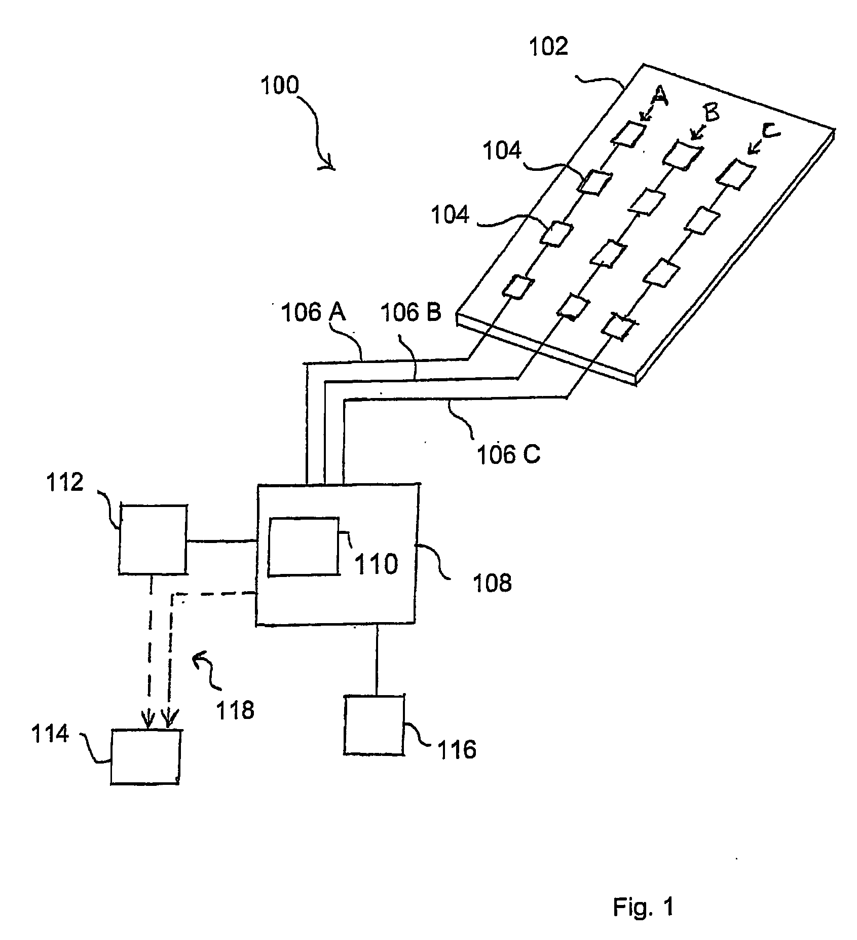 System and method for registering the temperature of a person