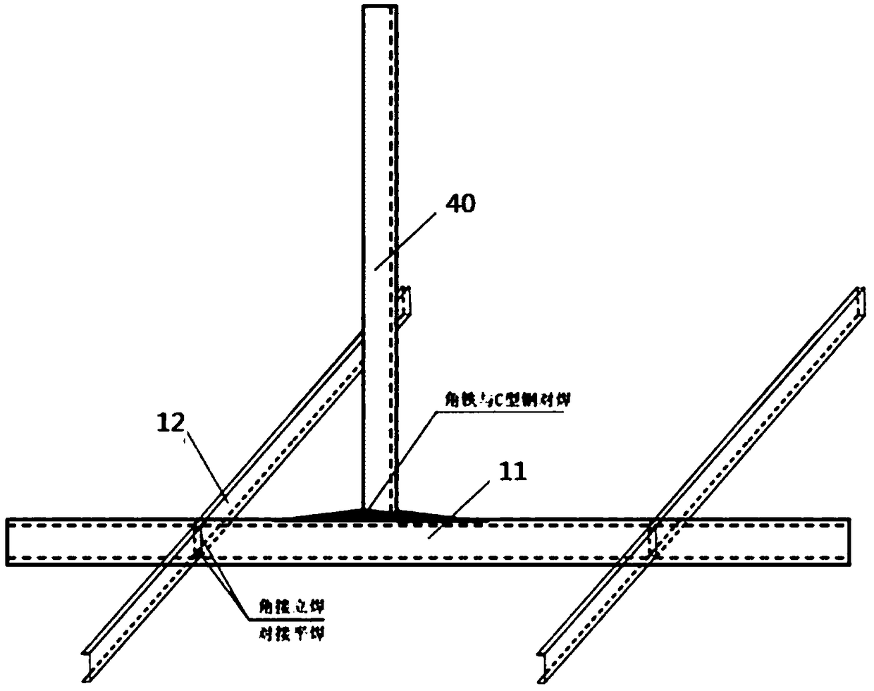 Tall and large workshop self-made grid platform used as electromechanical pipeline and construction method of platform