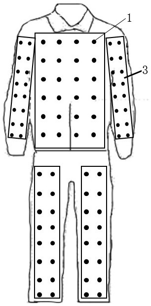 Explosive impact fragment protection suit positioning alarm system based on accelerometer array