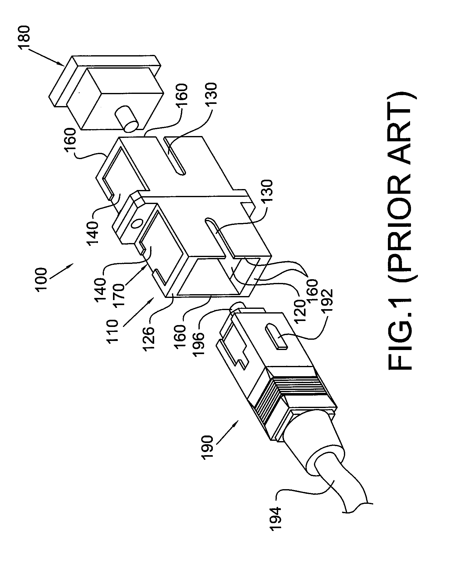 Optical fiber adapter with shutter member