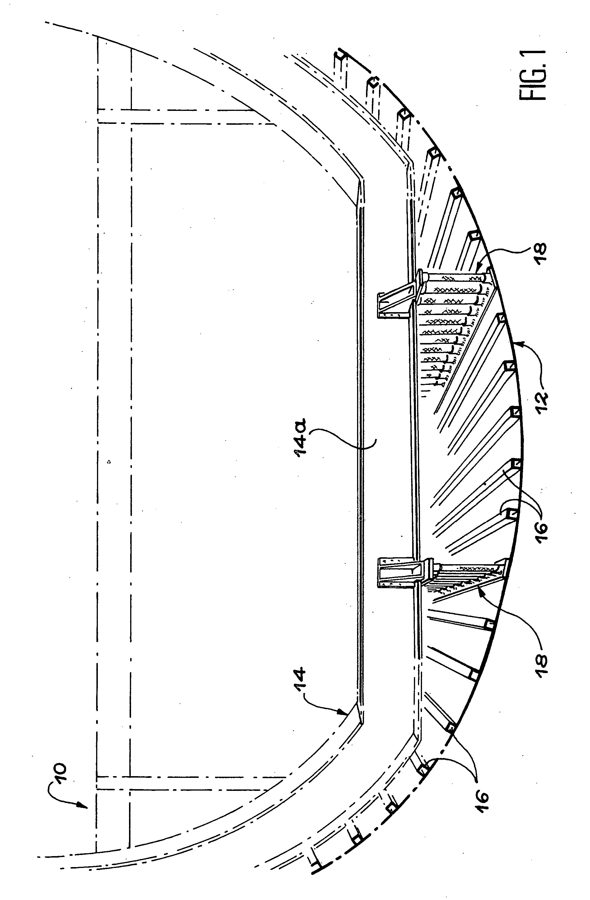Composite beam with integrated rupture initiator and aircraft fuselage such beams