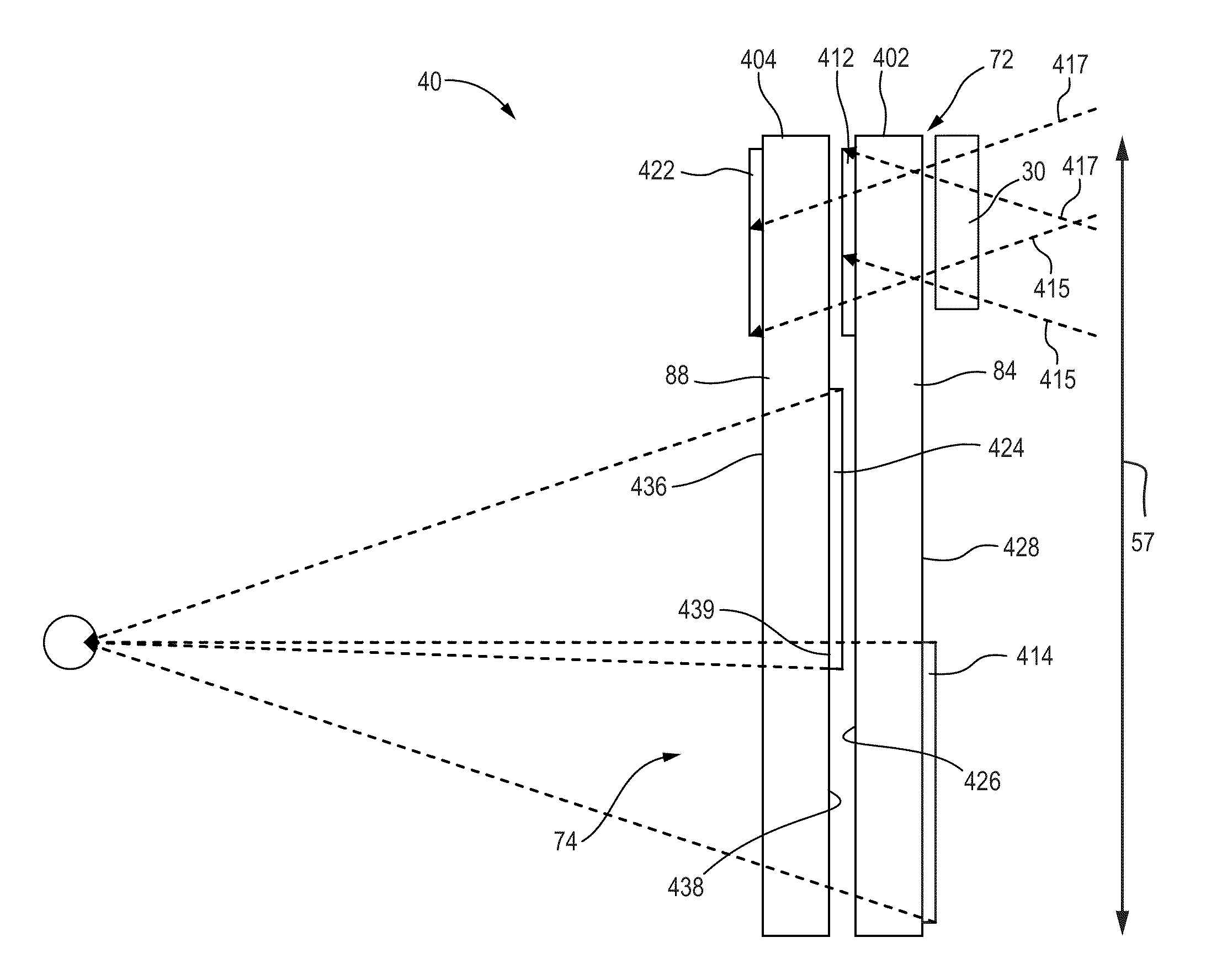 System for and method of extending vertical field of view in head up display utilizing a waveguide combiner
