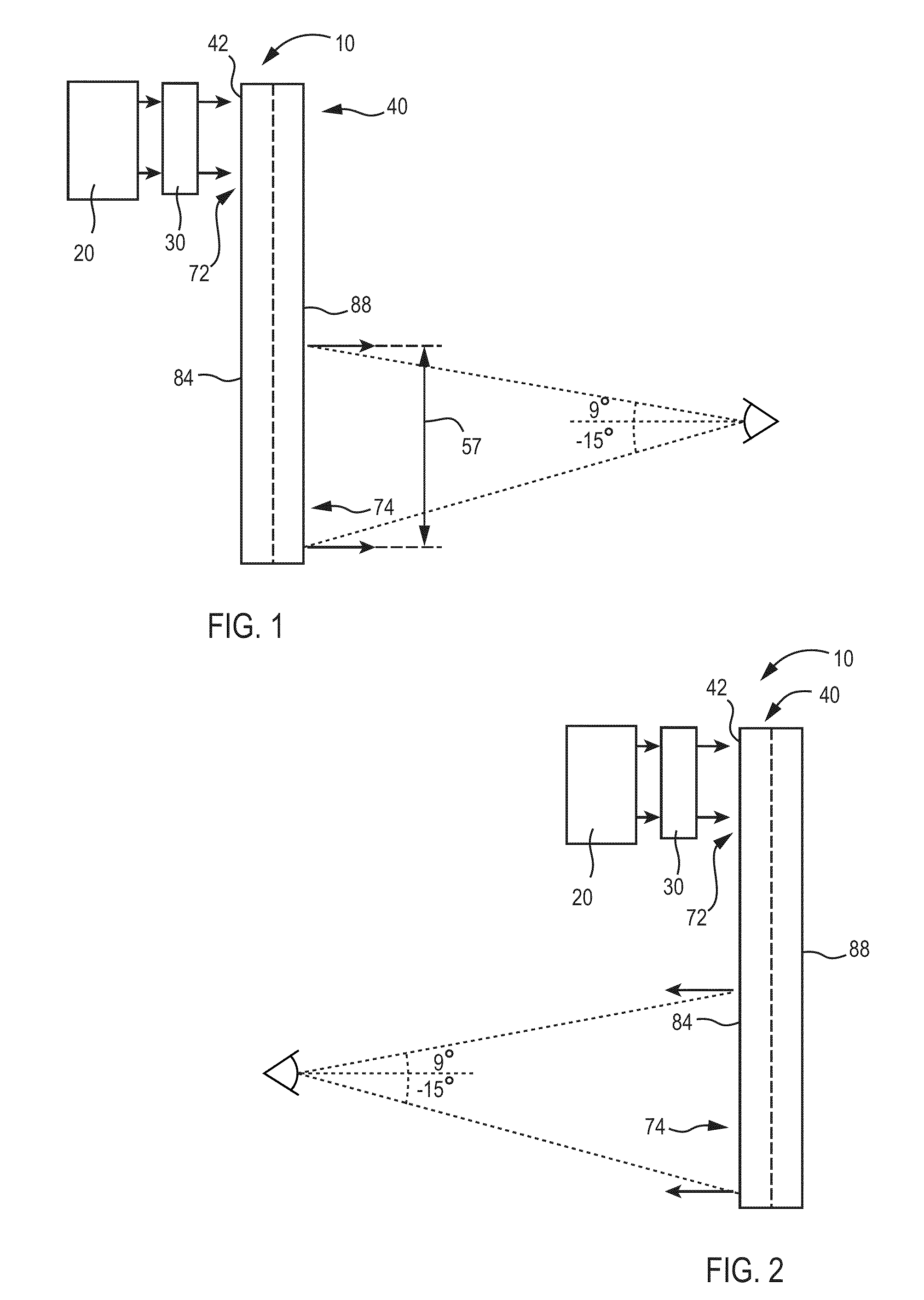 System for and method of extending vertical field of view in head up display utilizing a waveguide combiner