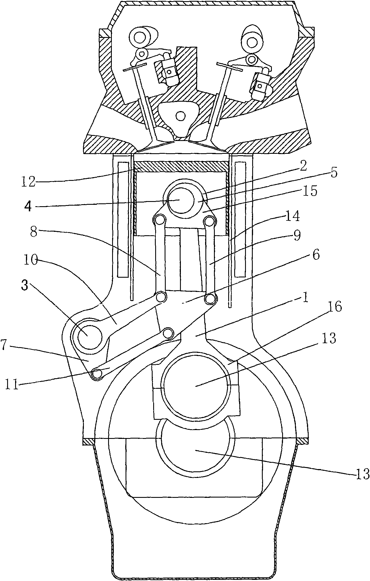 Variable compression ratio device of automobile engine