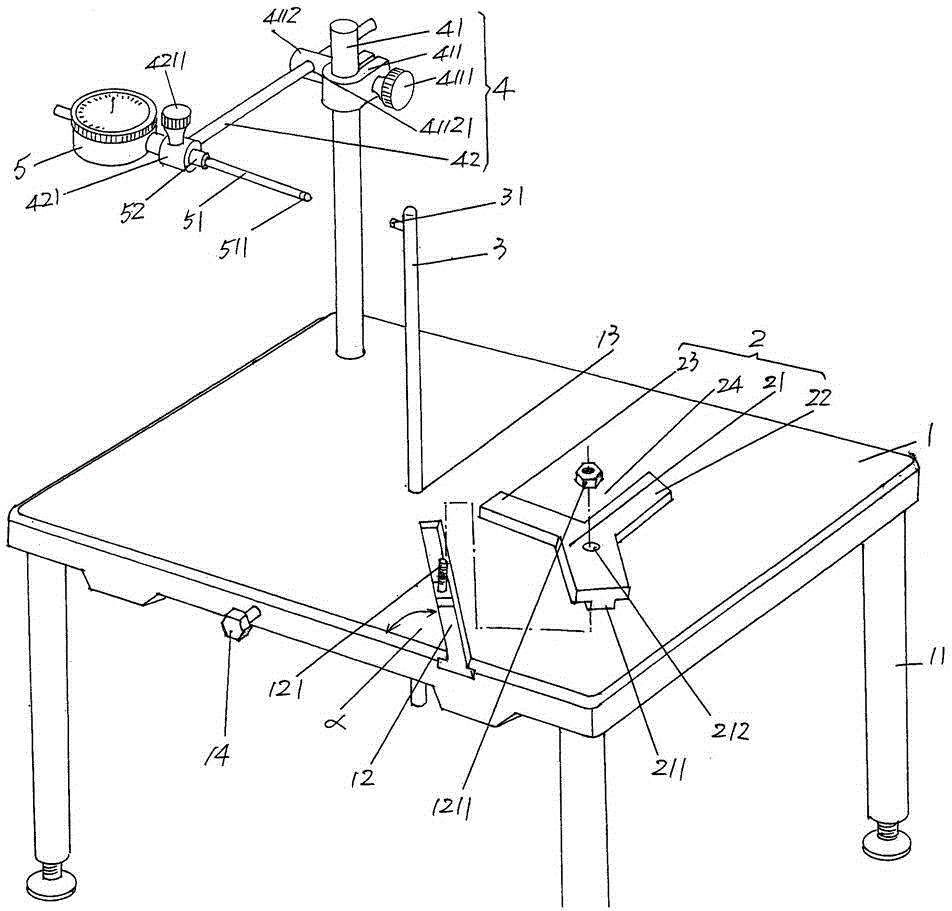 Device for measuring wall thickness of punch head of glass mold, and usage method thereof