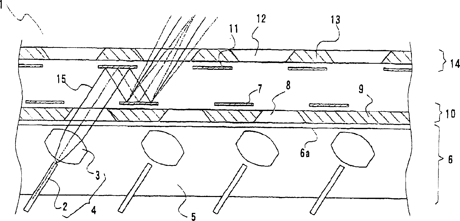 Photoswitch and light beam directing assembly