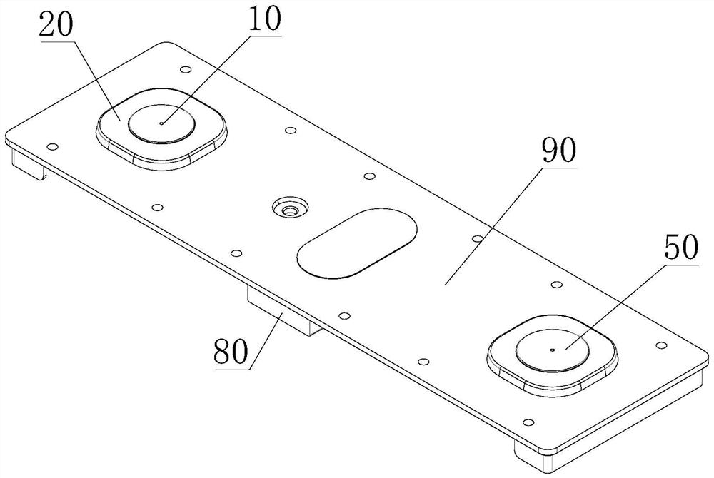 Composite pole cover plate of lithium ion battery and assembly equipment of composite pole cover plate