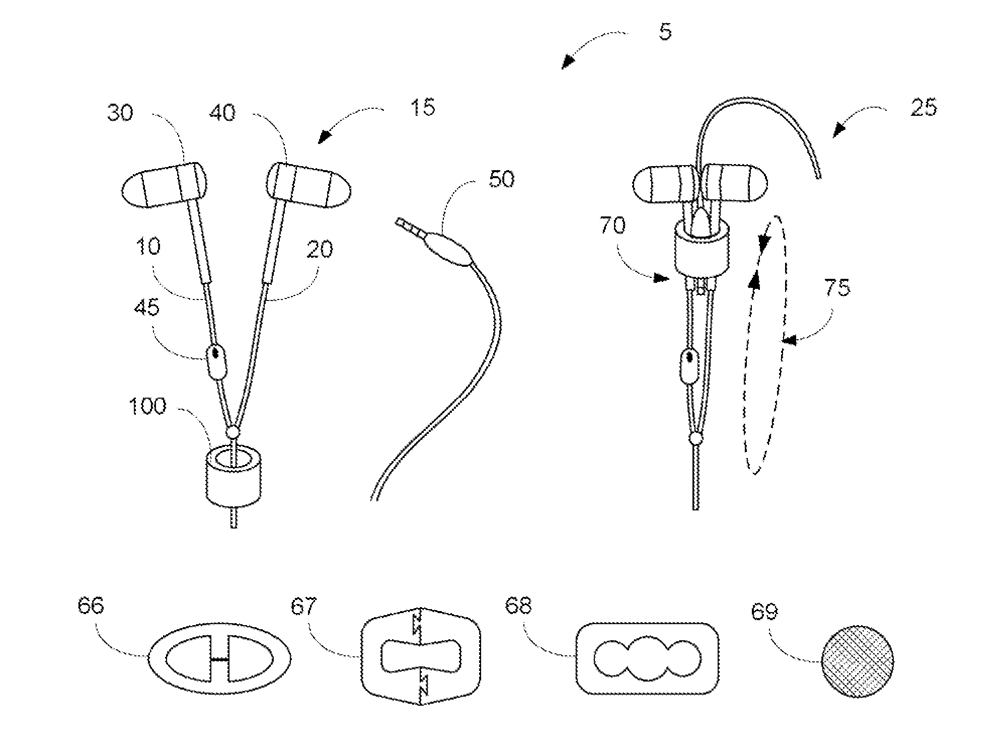 Headphone with restraint and methods