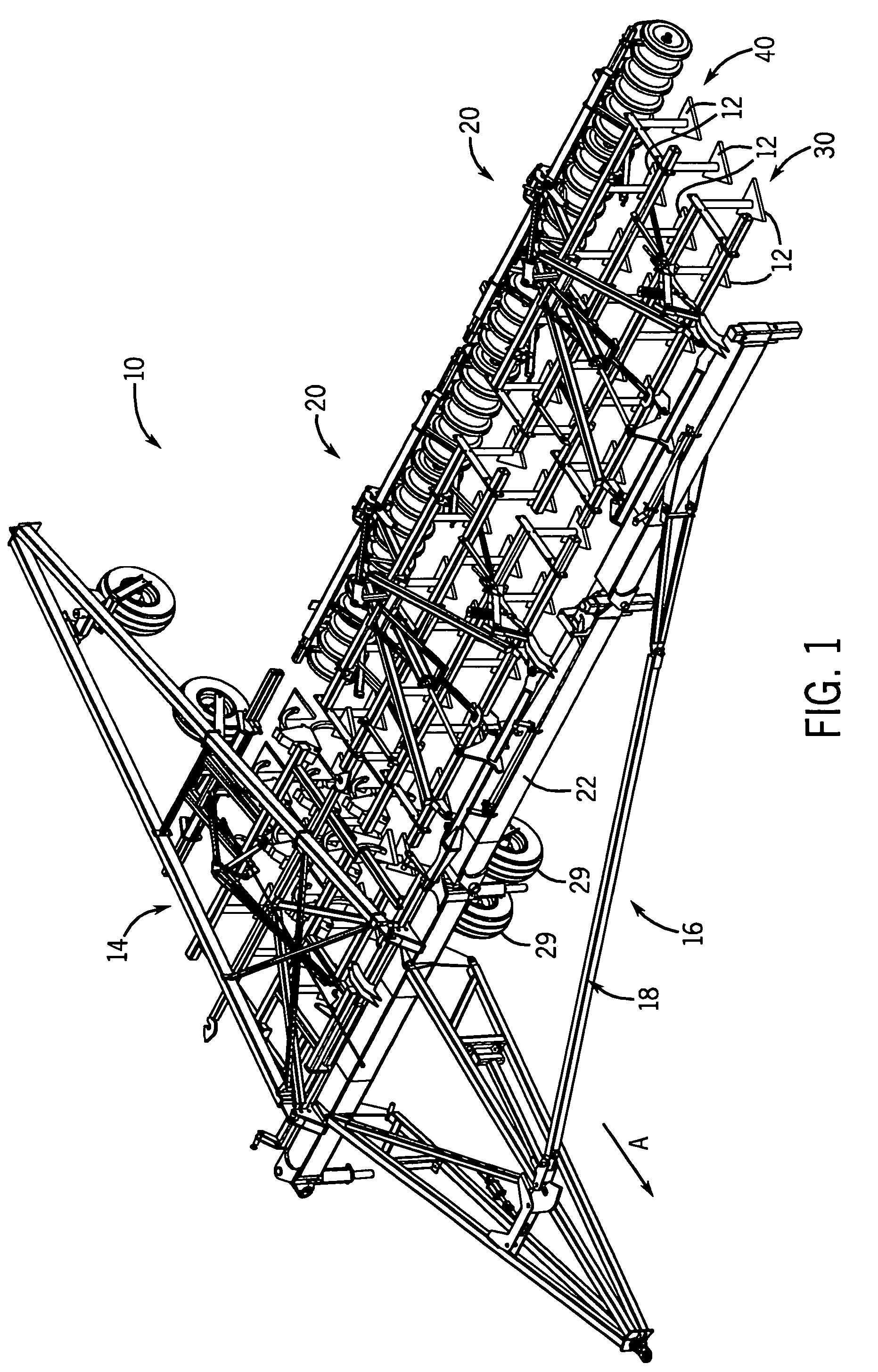 Tillage apparatus having flexible frame and weight distribution system
