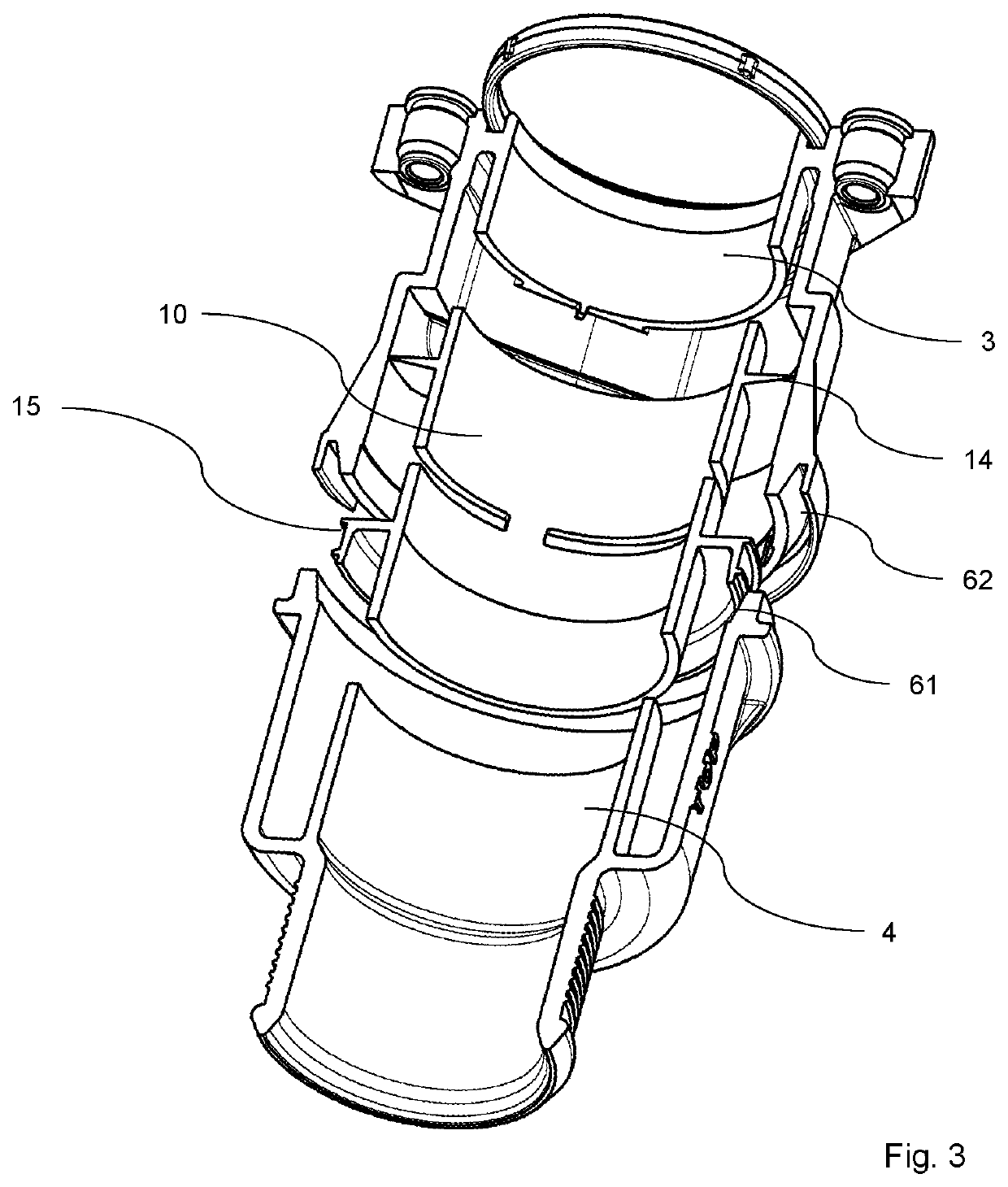 Silencer for the reduction of gas noise in an intake system of a combustion engine and a method for the production of such a silencer