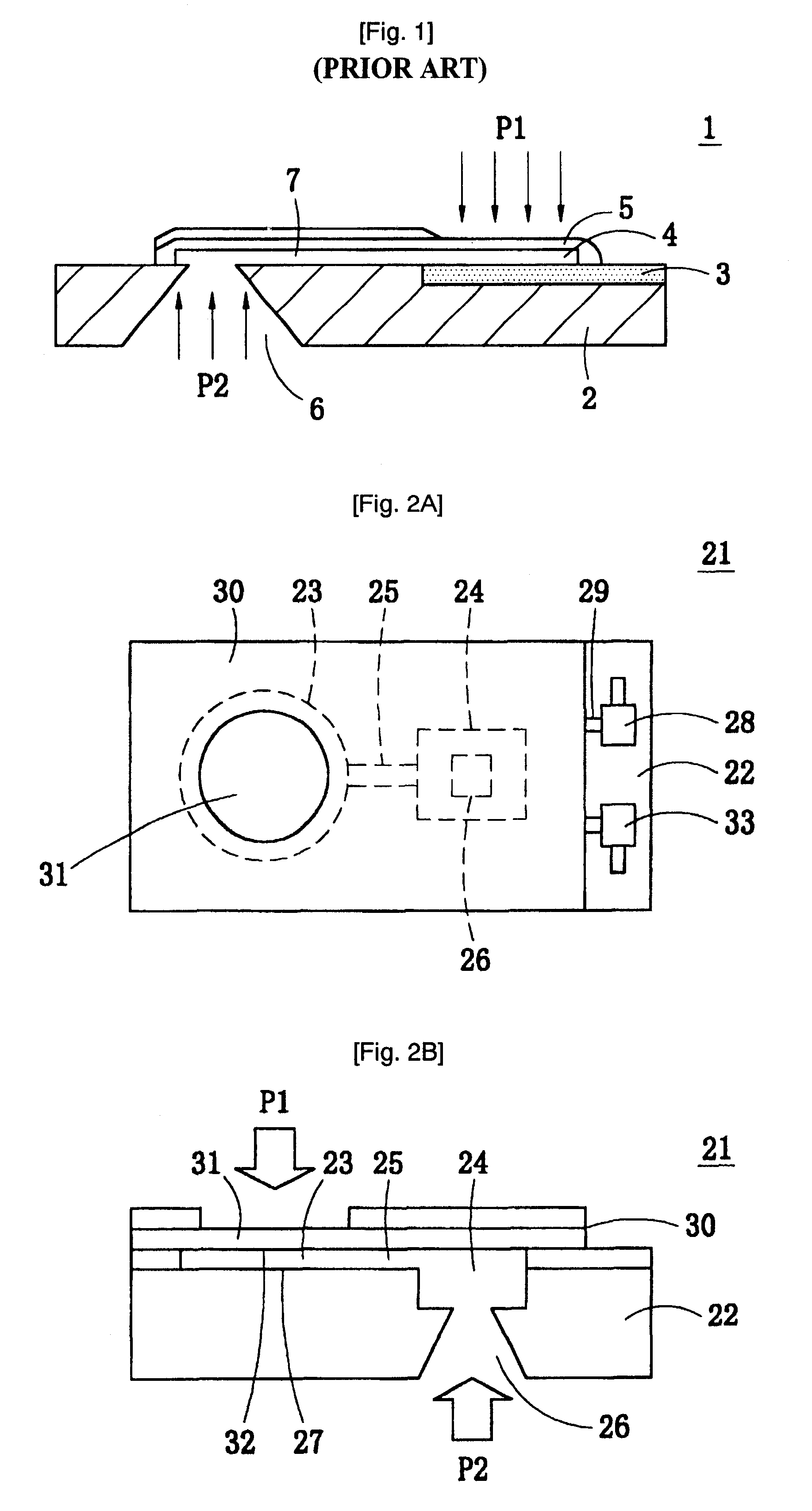 Pressure sensor and pressure-measuring apparatus using pressure buffering