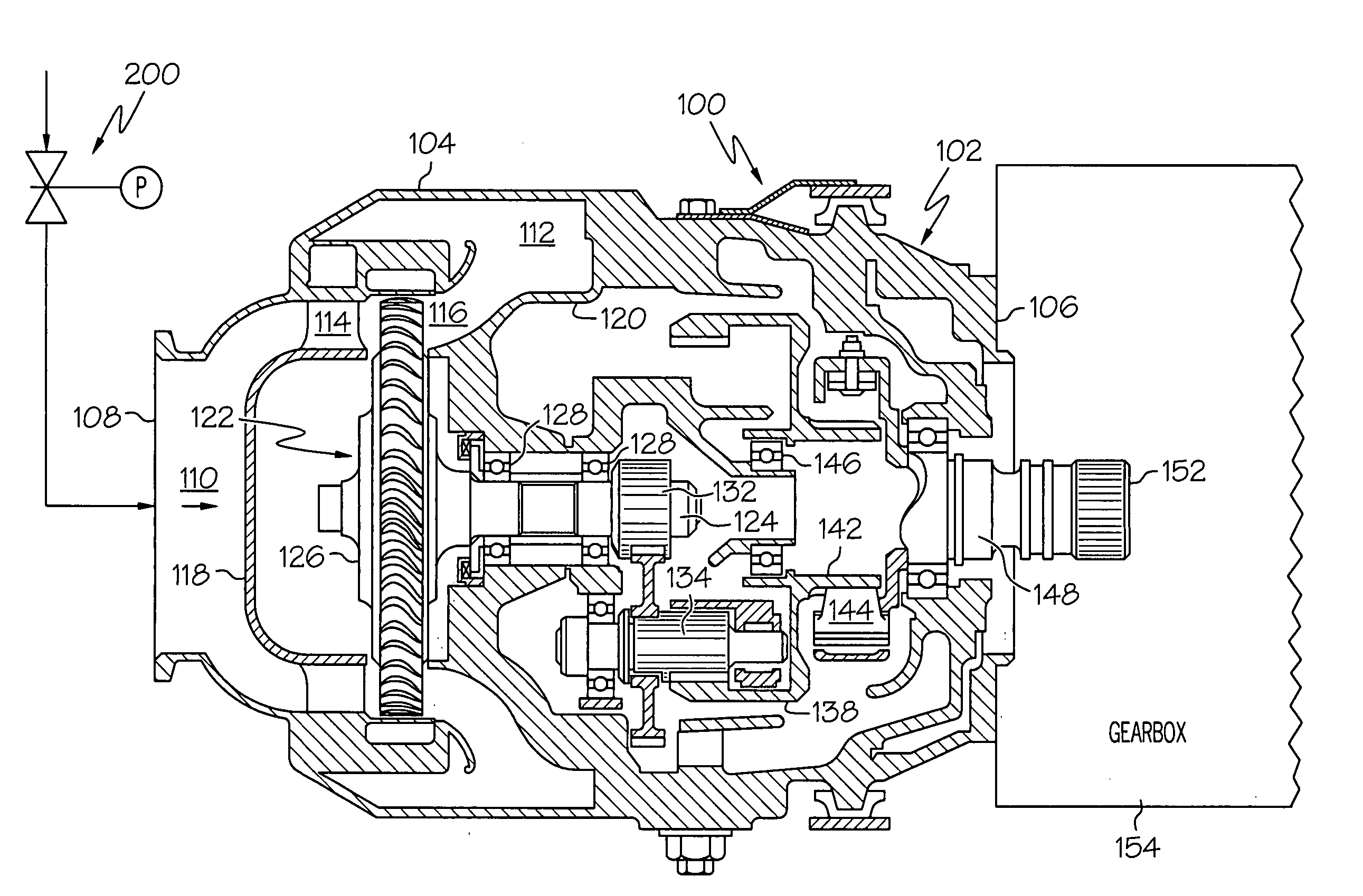 Pneumatic valve control using downstream pressure feedback and an air turbine starter incorporating the same