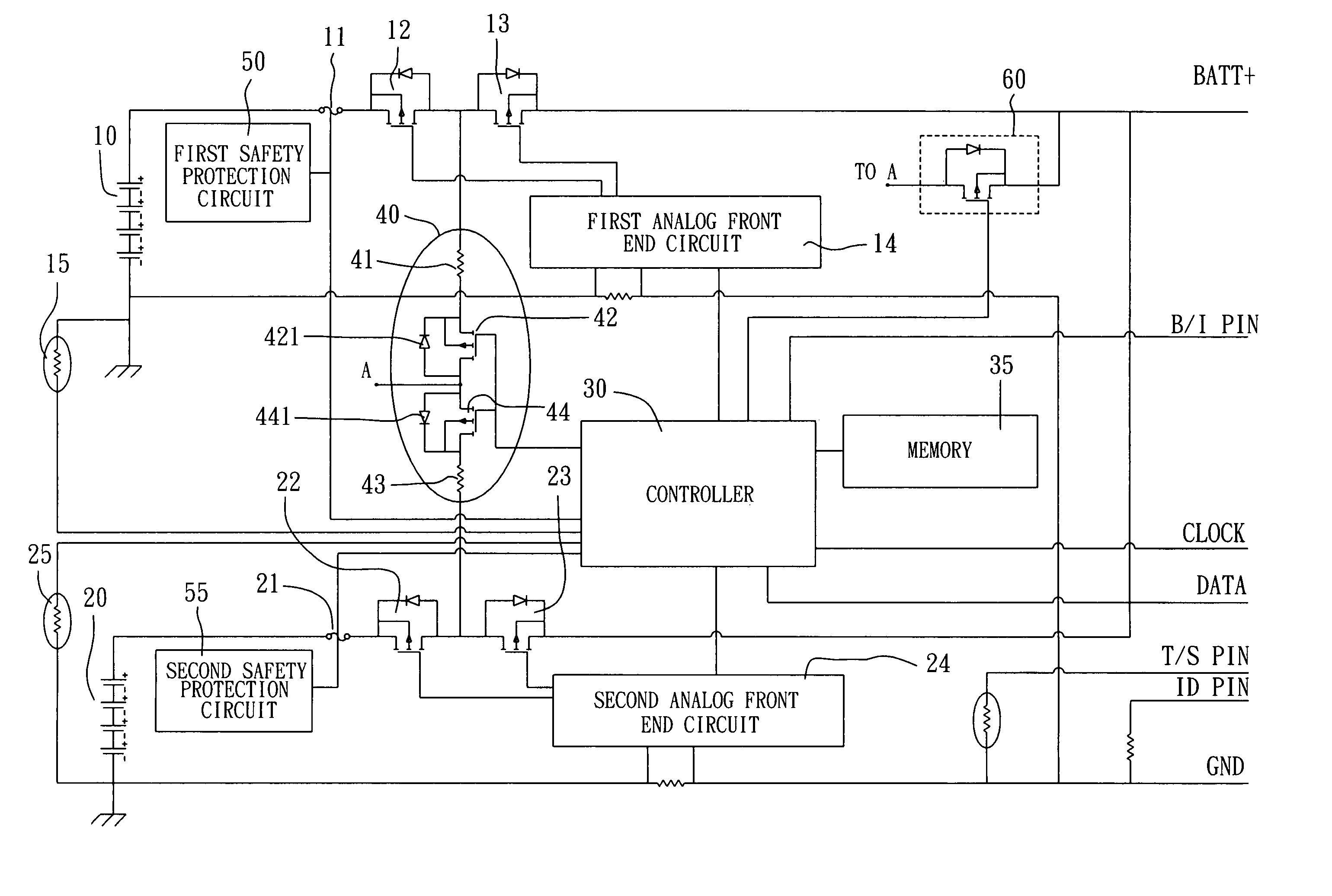 Hybrid battery module with a voltage balancing unit and its charging and discharging method
