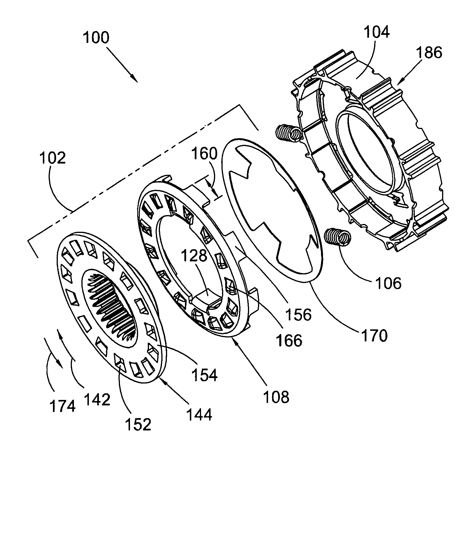 Ratchet one-way clutch with vibration dampening