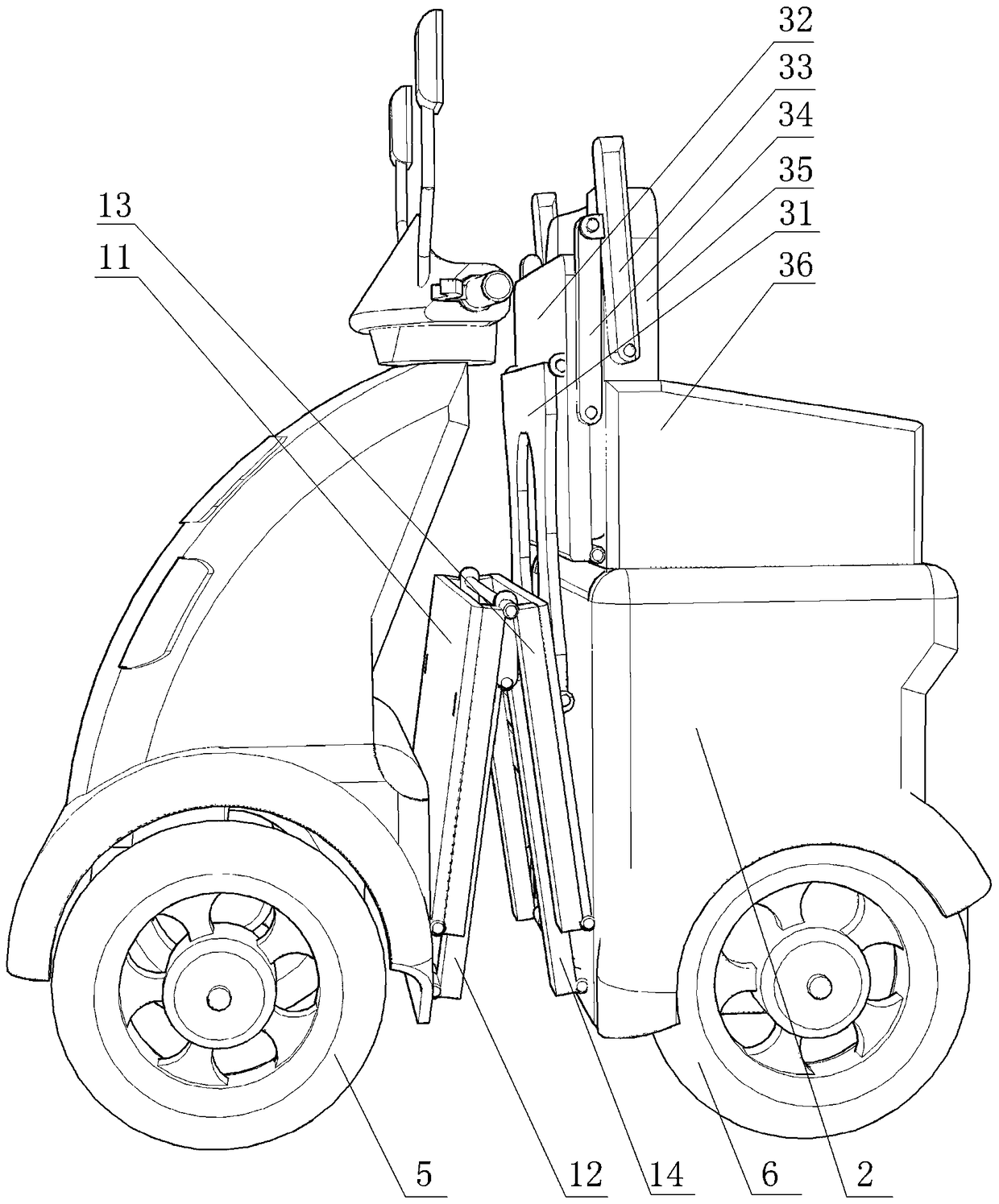 Automatic folding moped