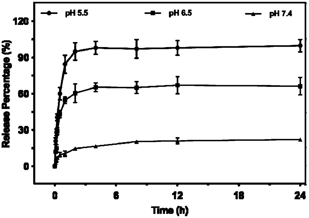 A lysosome-targeted pH-sensitive nanoparticle and a preparation method and application thereof