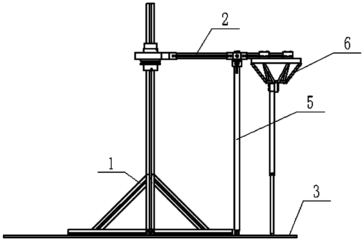 Six-direction loading rotary experiment table for testing foot type robot