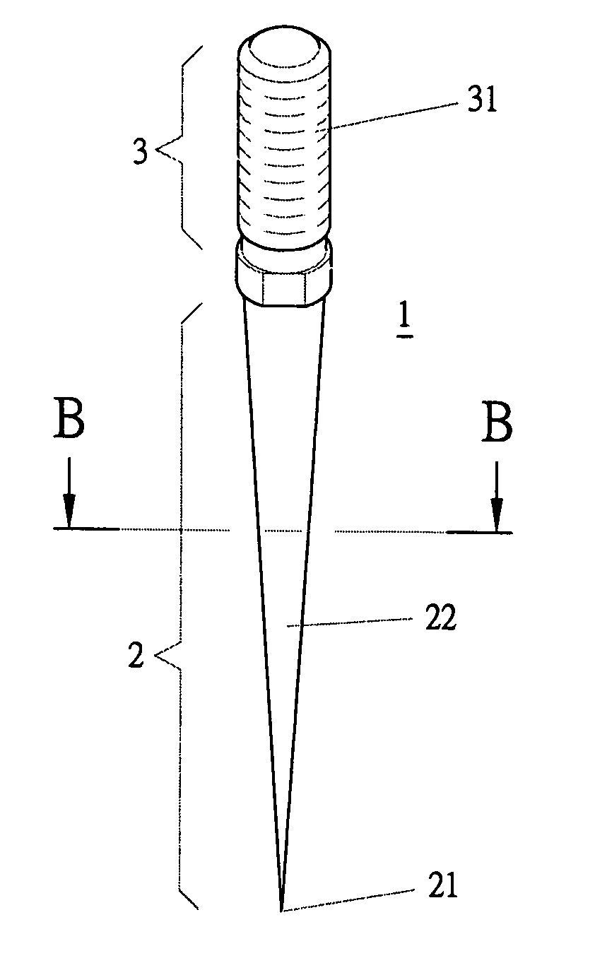 Needle for stereographic embroidery