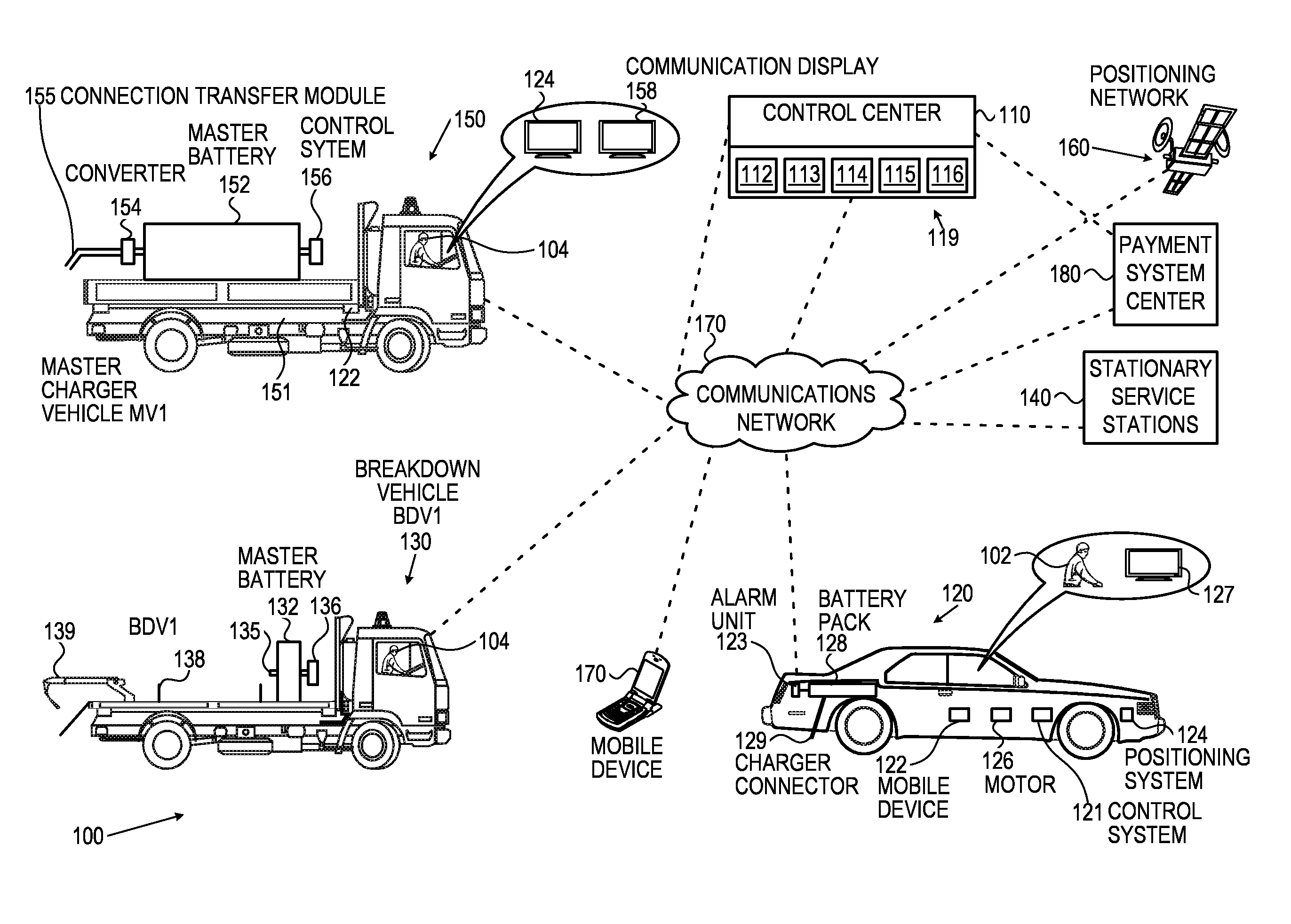 Real-time system and method for tracking, locating and recharging electric vehicles in transit