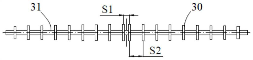 Etching line roller, etching transmission line and etching device