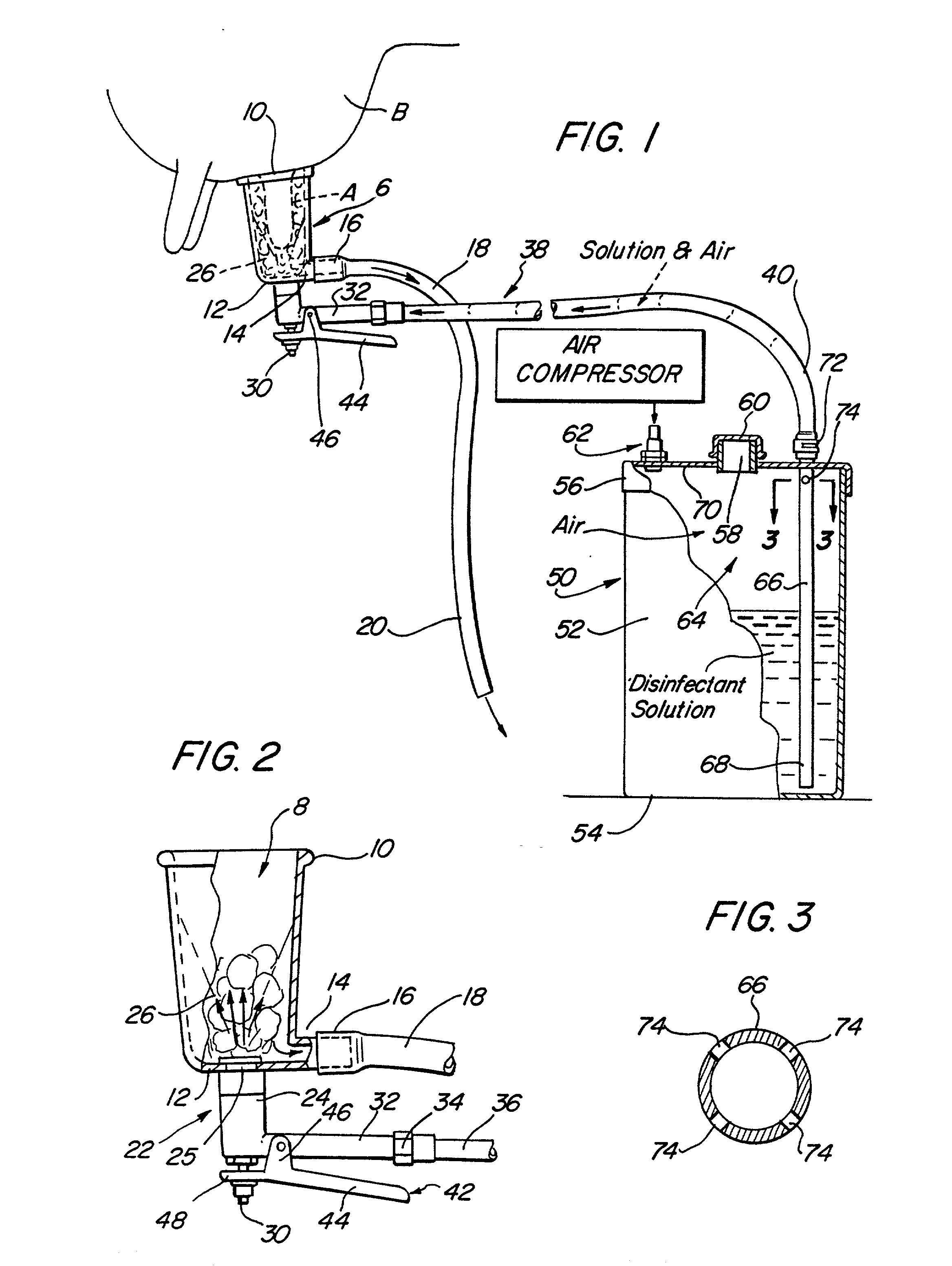 Apparatus and method for producing a foam bovine teat dip