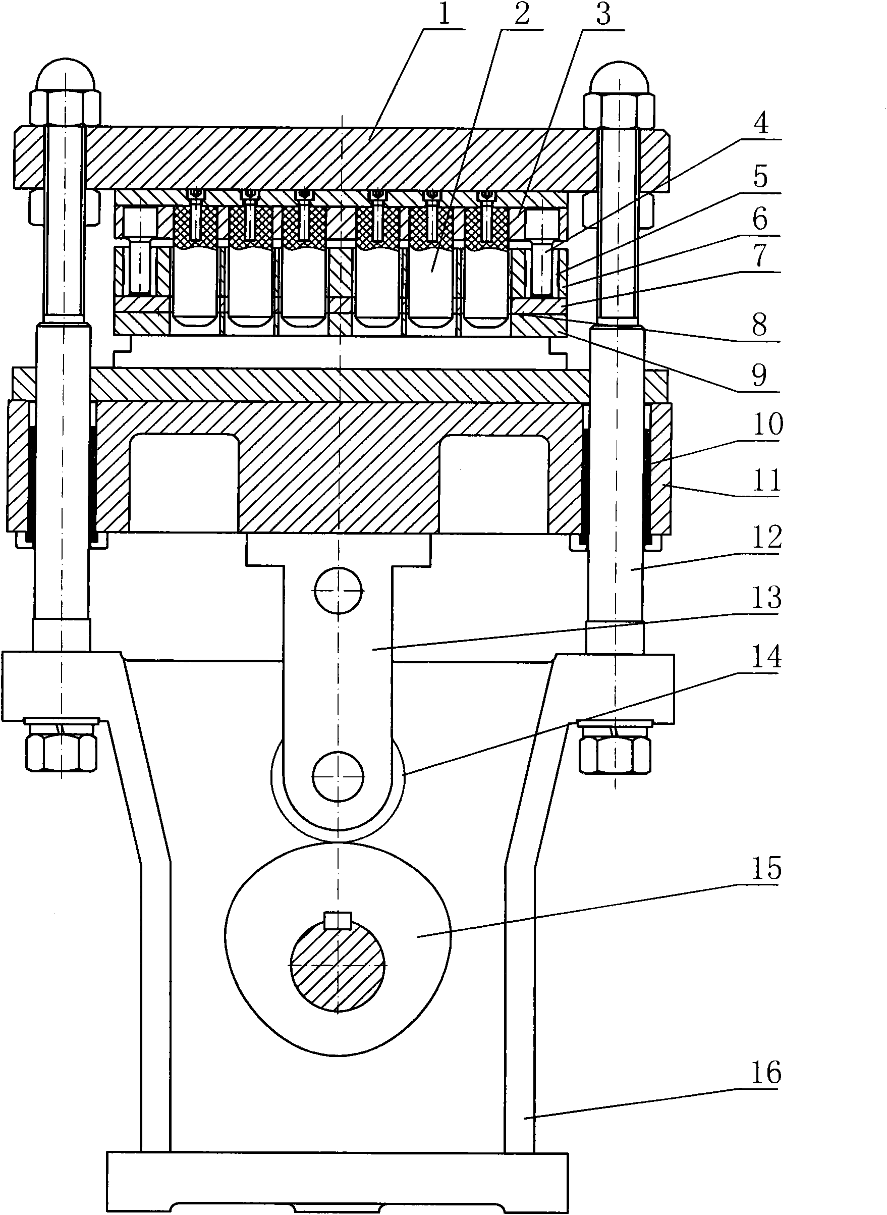 Hard aluminum forming mechanism of flat plate type blister packaging machine