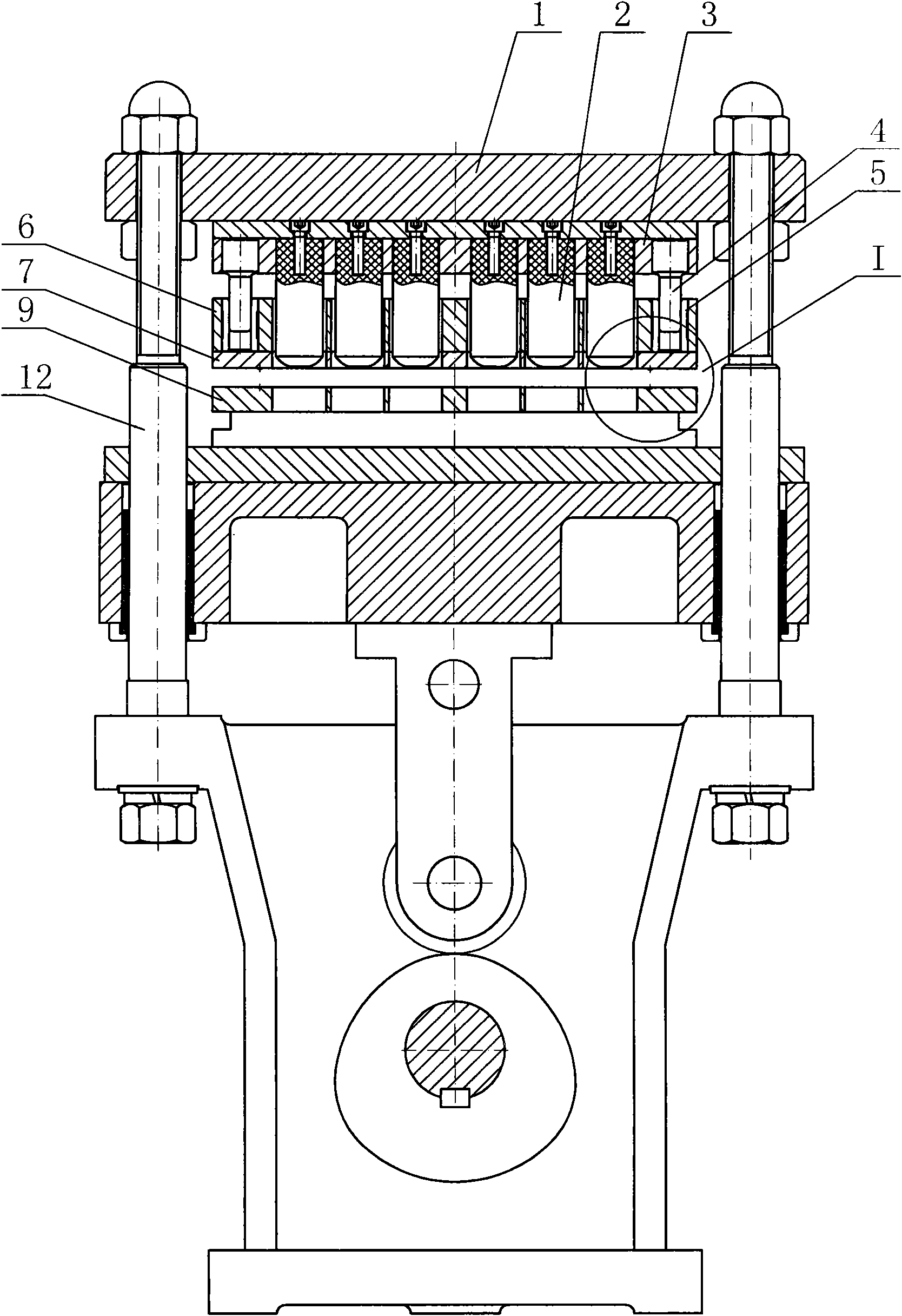 Hard aluminum forming mechanism of flat plate type blister packaging machine